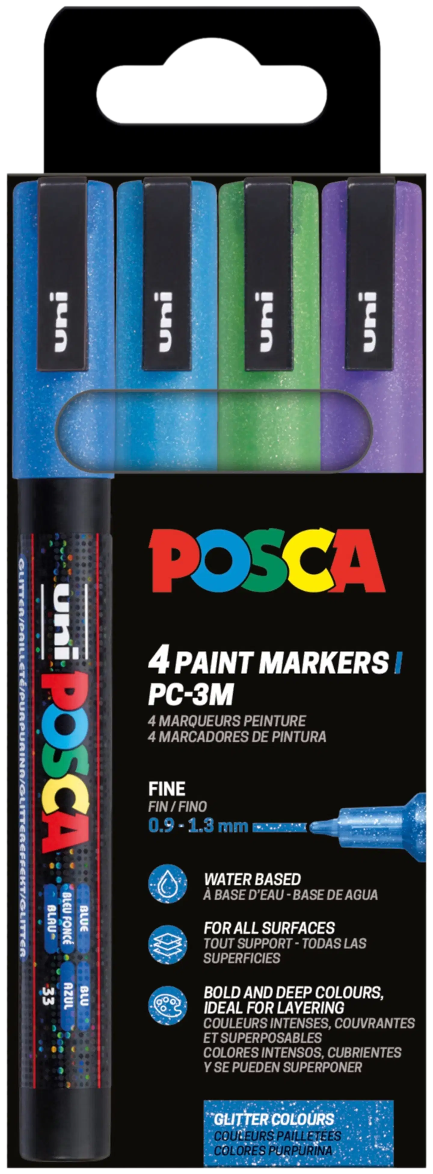 Posca Marker 4 kpl PC-3M sparkling viileät