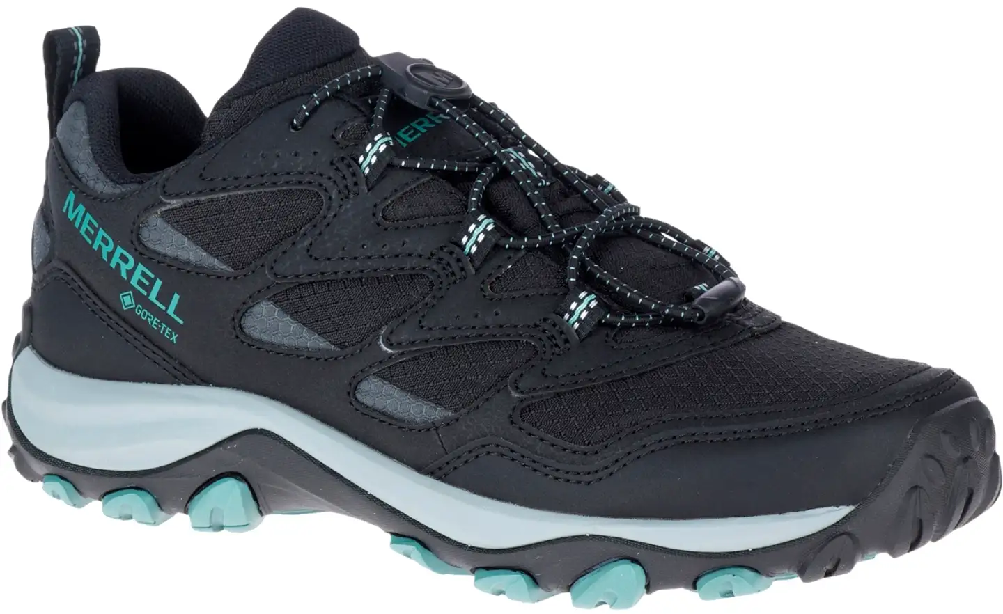 Merrell West Rim Sport Stretch Gtx naisten ulkoilu - ja kävelyjalkineet pikanauhalla - BLACK - 1