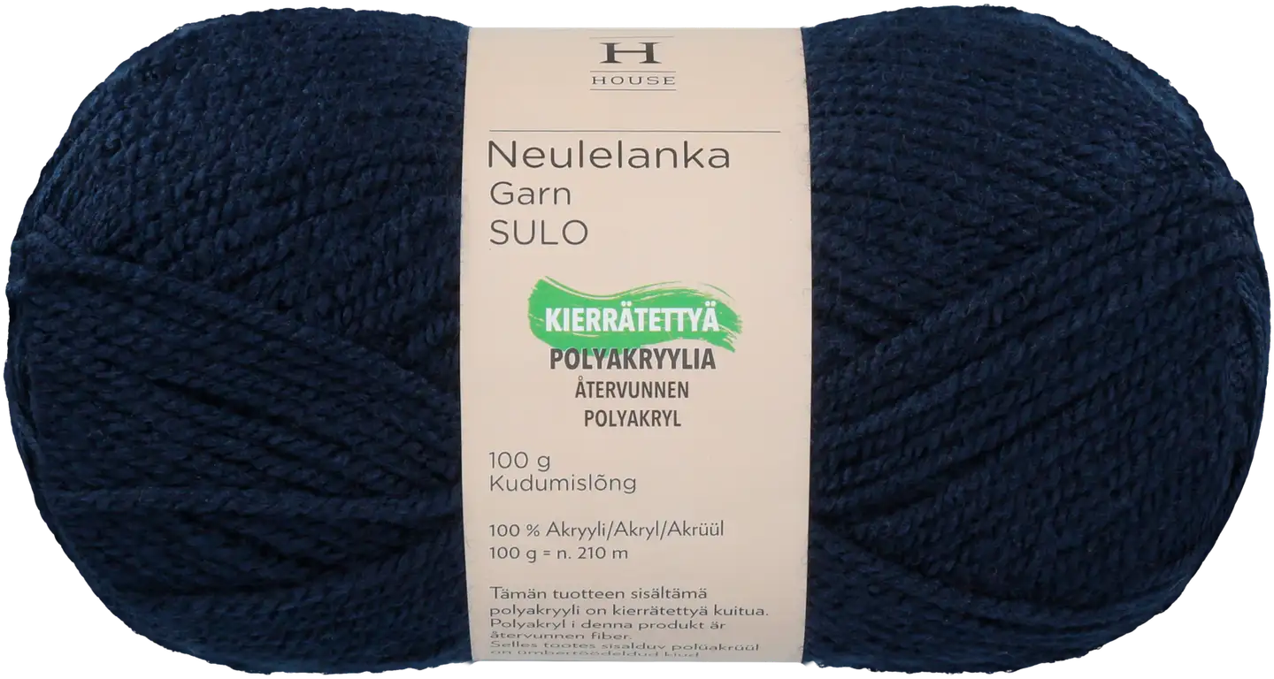 House neulelanka akryyli Sulo 100 g Dark Navy 6194