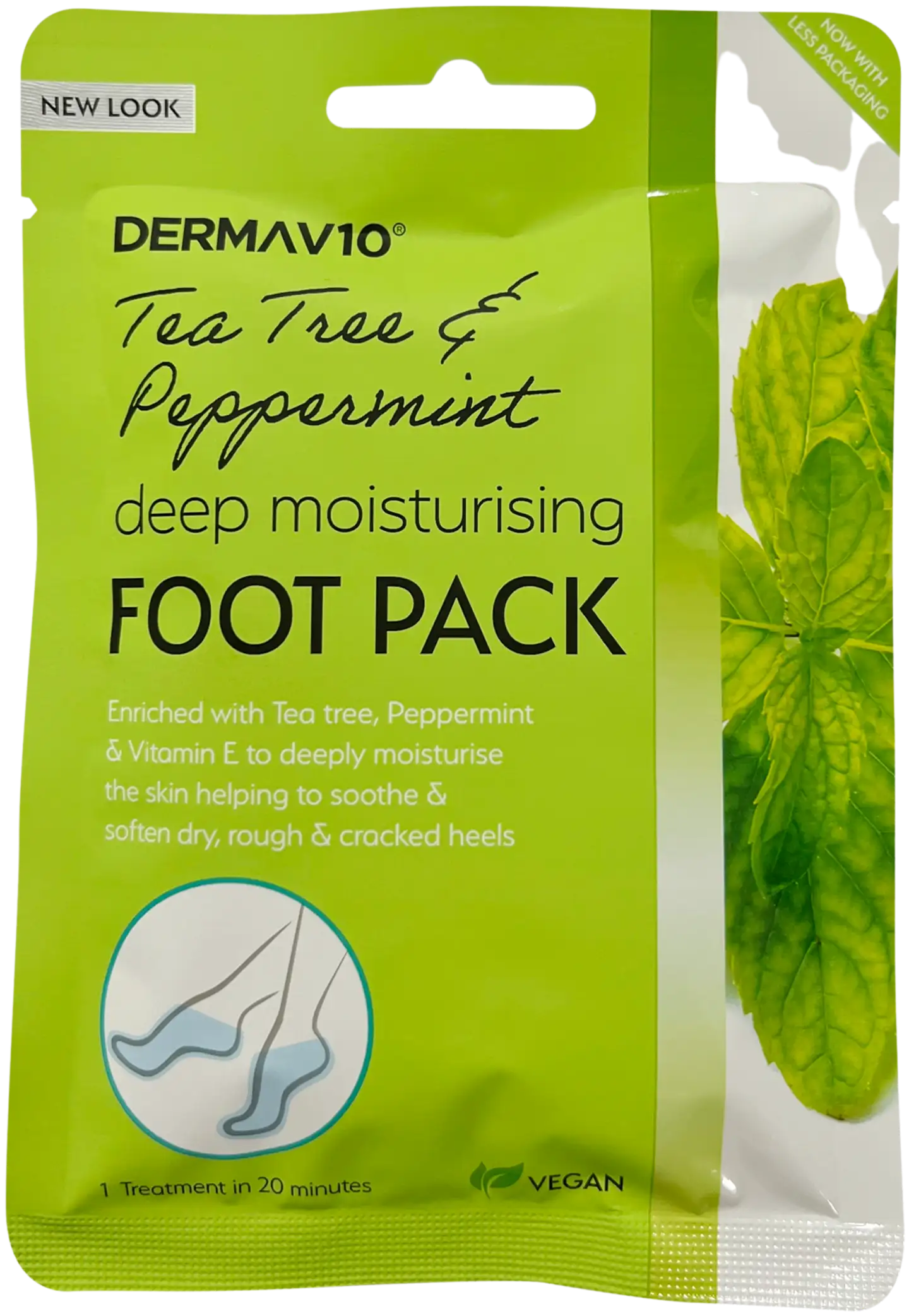 Derma V10 Kosteuttava Jalkanaamio Tea tree & peppermint 45g