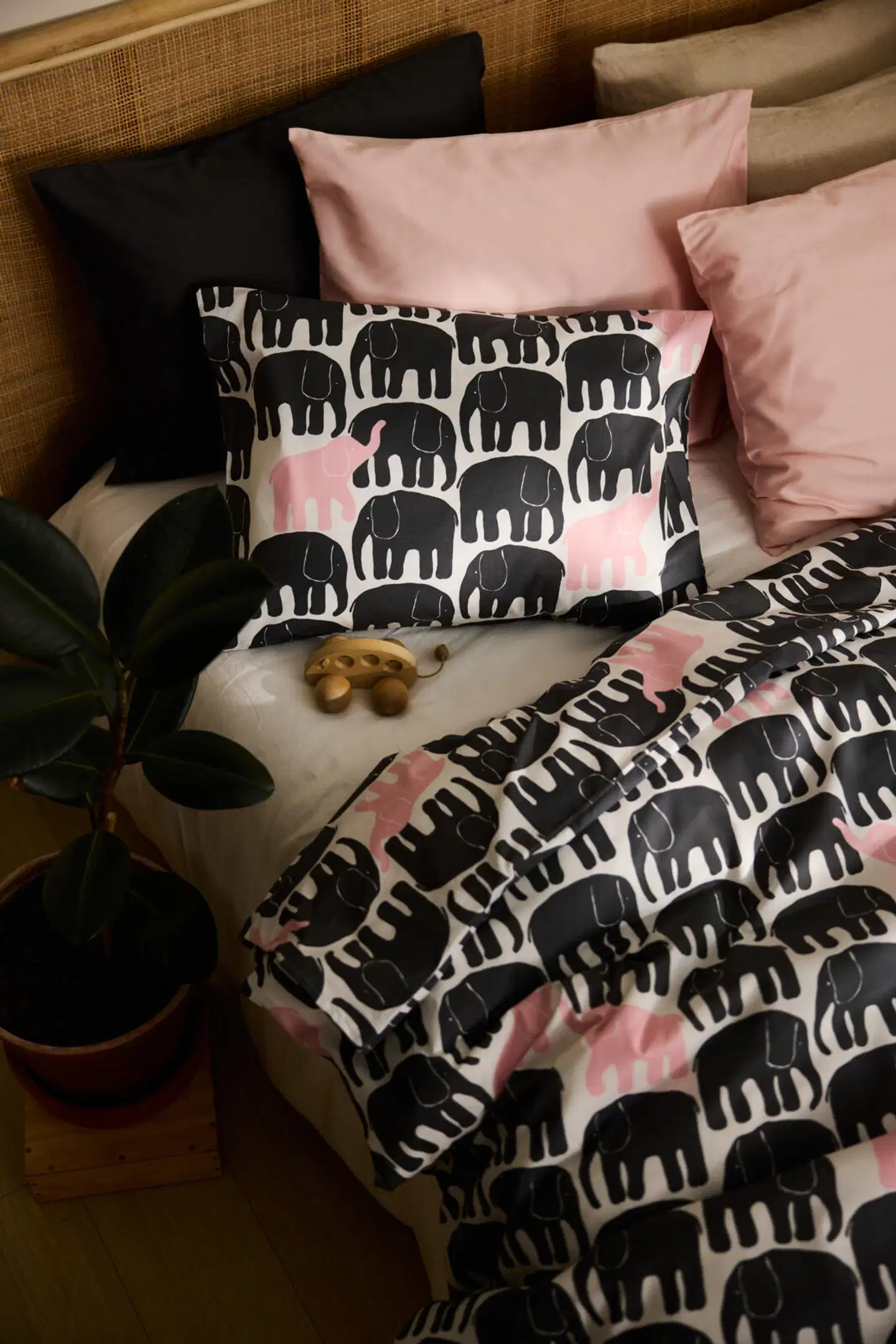 Finlayson pussilakanasetti Elefantti Vapaa 150X210 harmaa-vaal.punainen - 4
