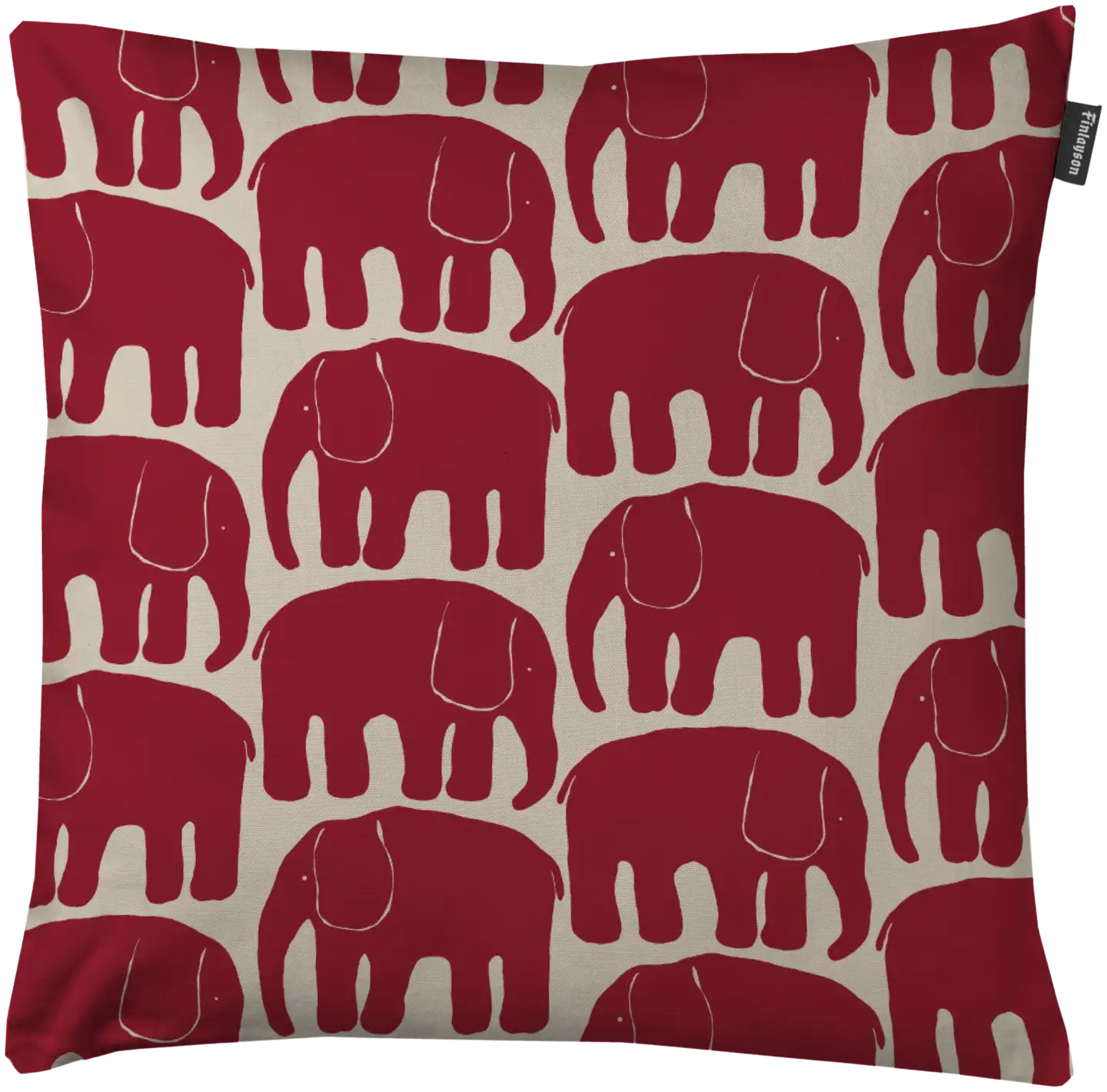 Finlayson koristet.päällinen Elefantti 48x48 punainen/beige - 1