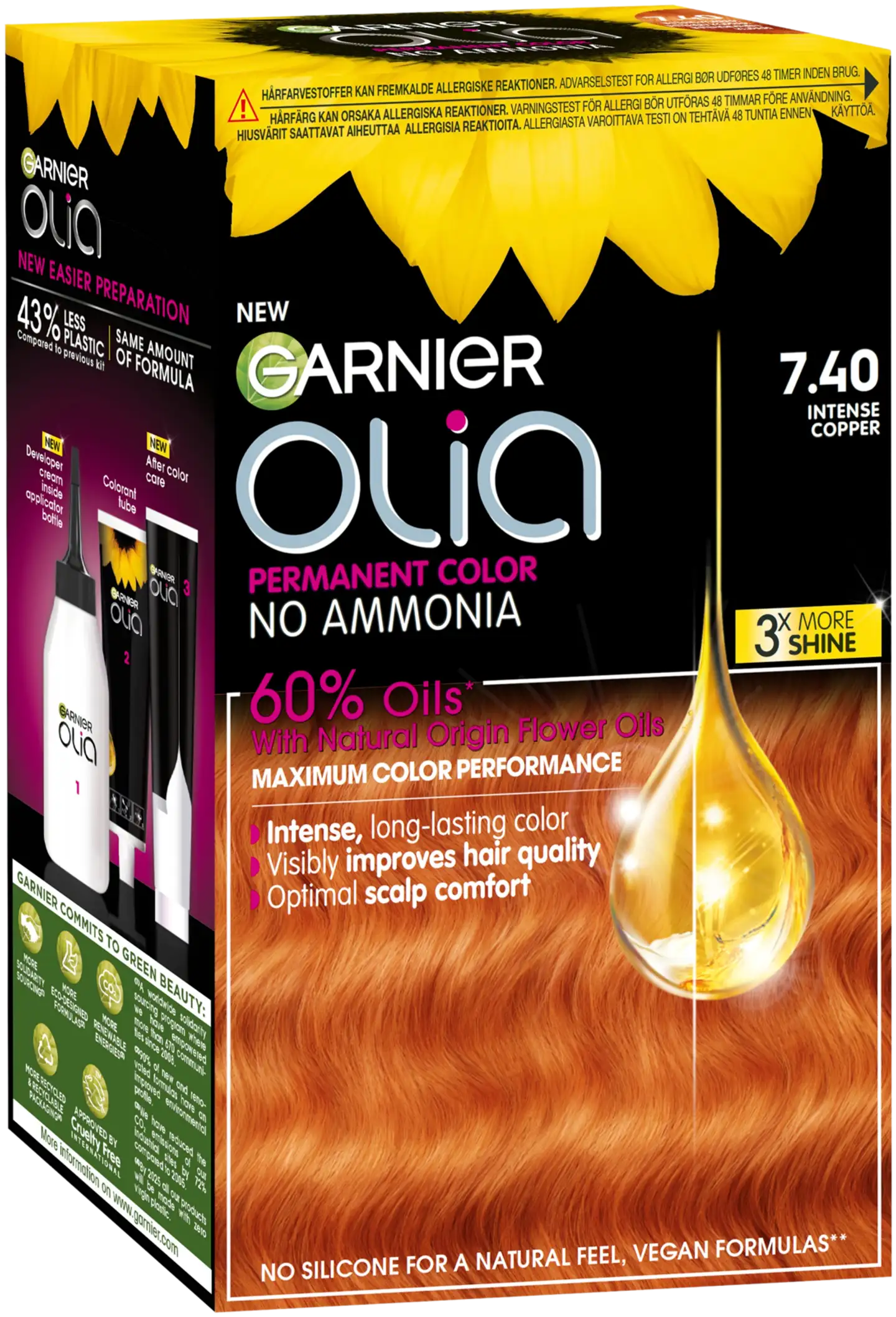 Garnier Olia 7.40 Intense Copper kestoväri 174ml - 2