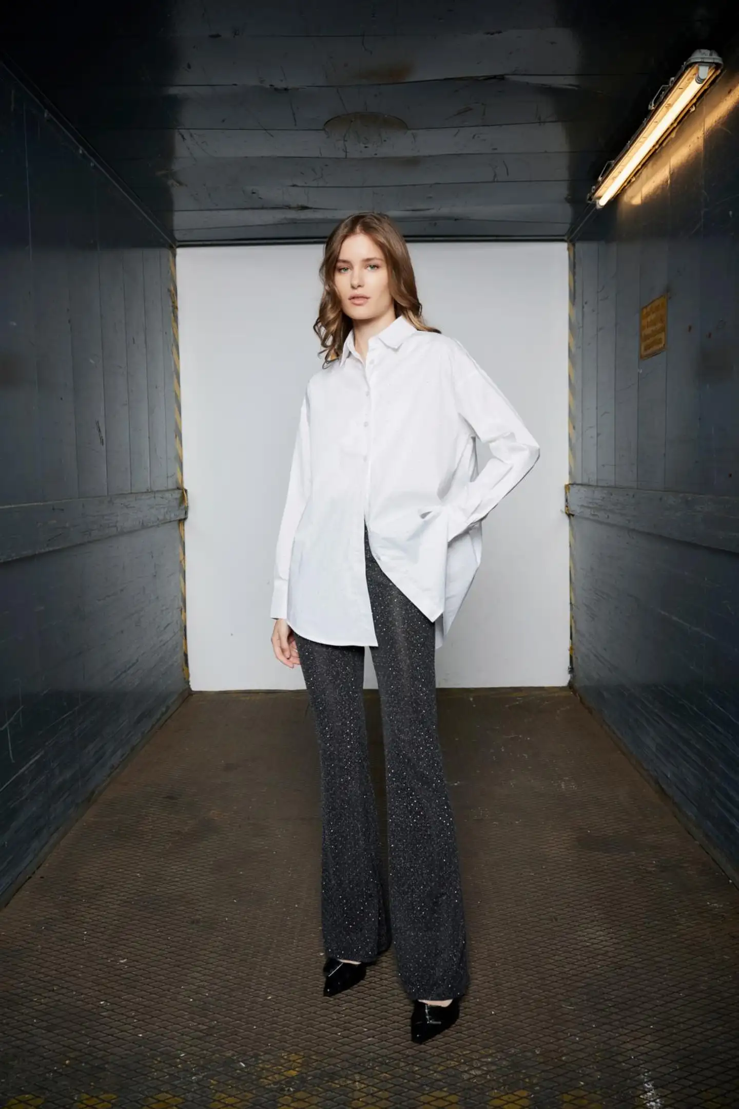 Hailys naisten paitis El44iz - white glitter - 2