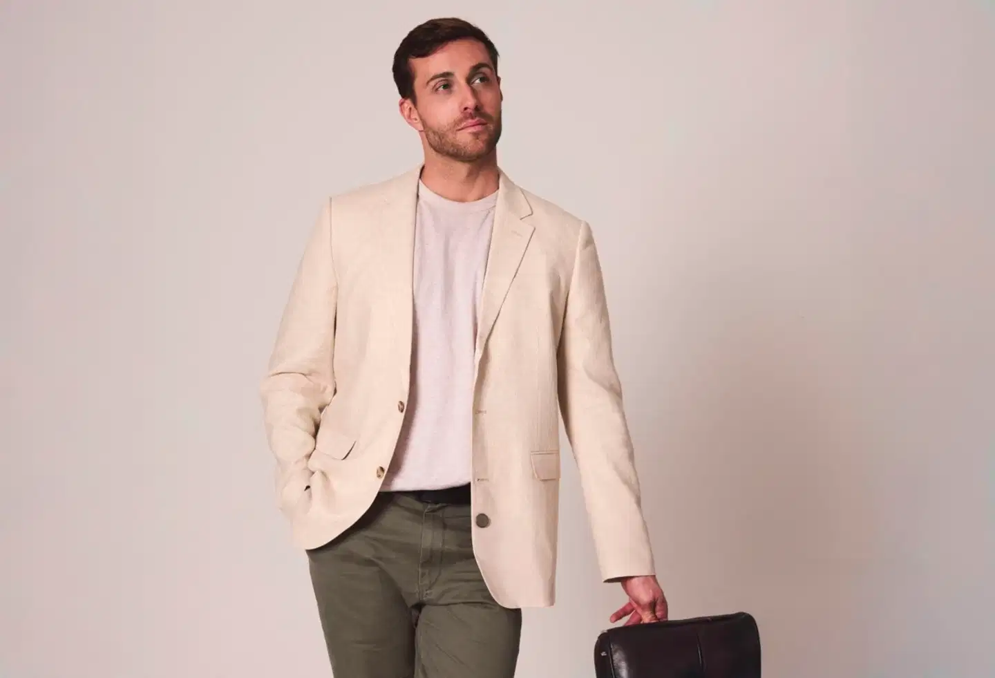 London Fog miesten bleiseri Linen RF - ecru - 3