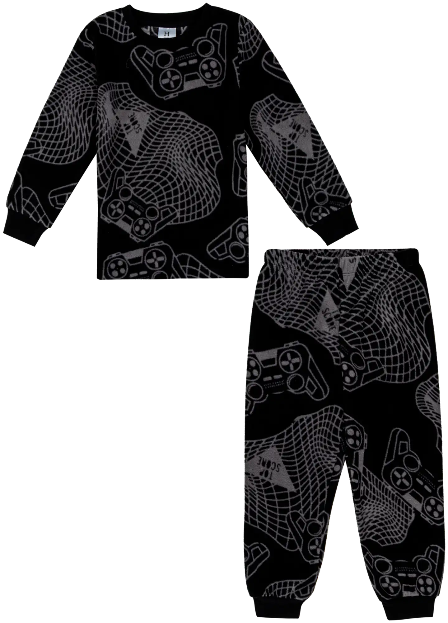 House lasten fleecepyjama 232H382502 - Black Aop - 1
