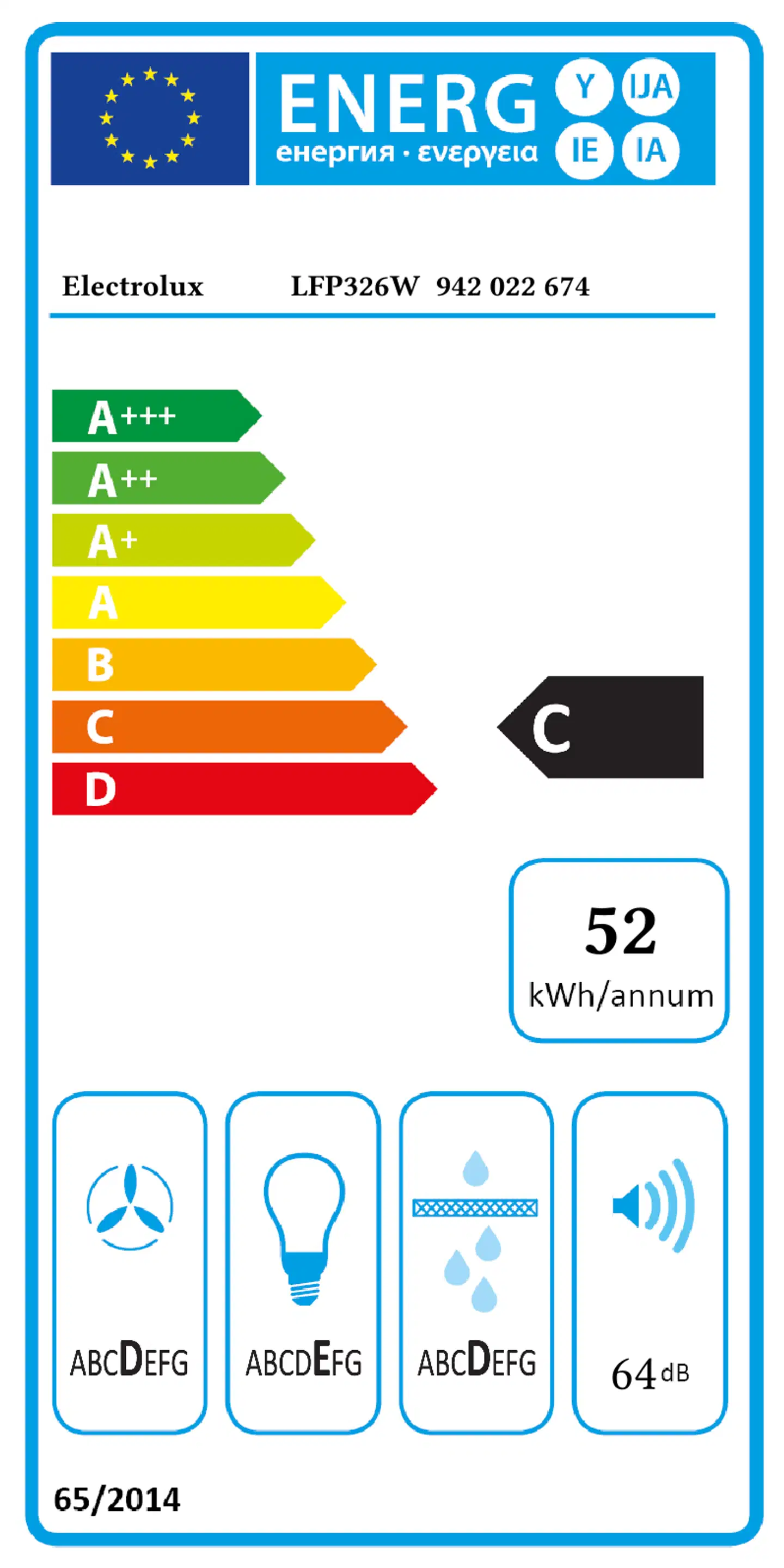 Electrolux liesituuletin LFP326W 60cm valkoinen - 7