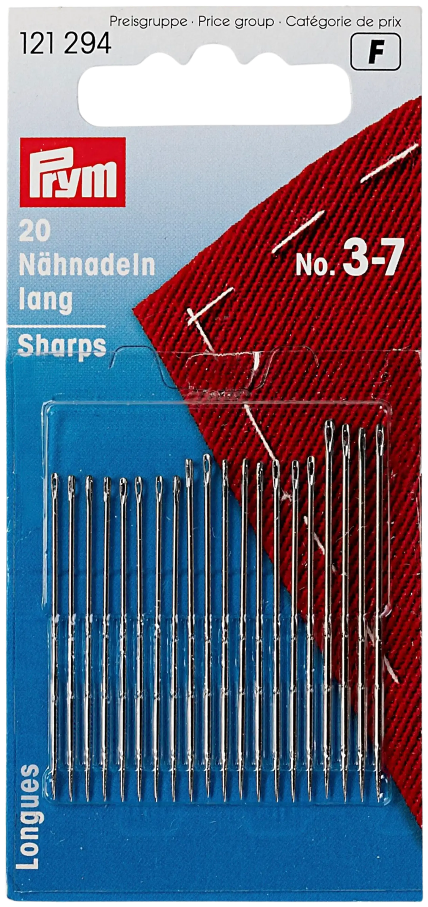 Prym ompeluneulalajitelma koot 3-7 Sharps 20 kpl/pakkaus - 1