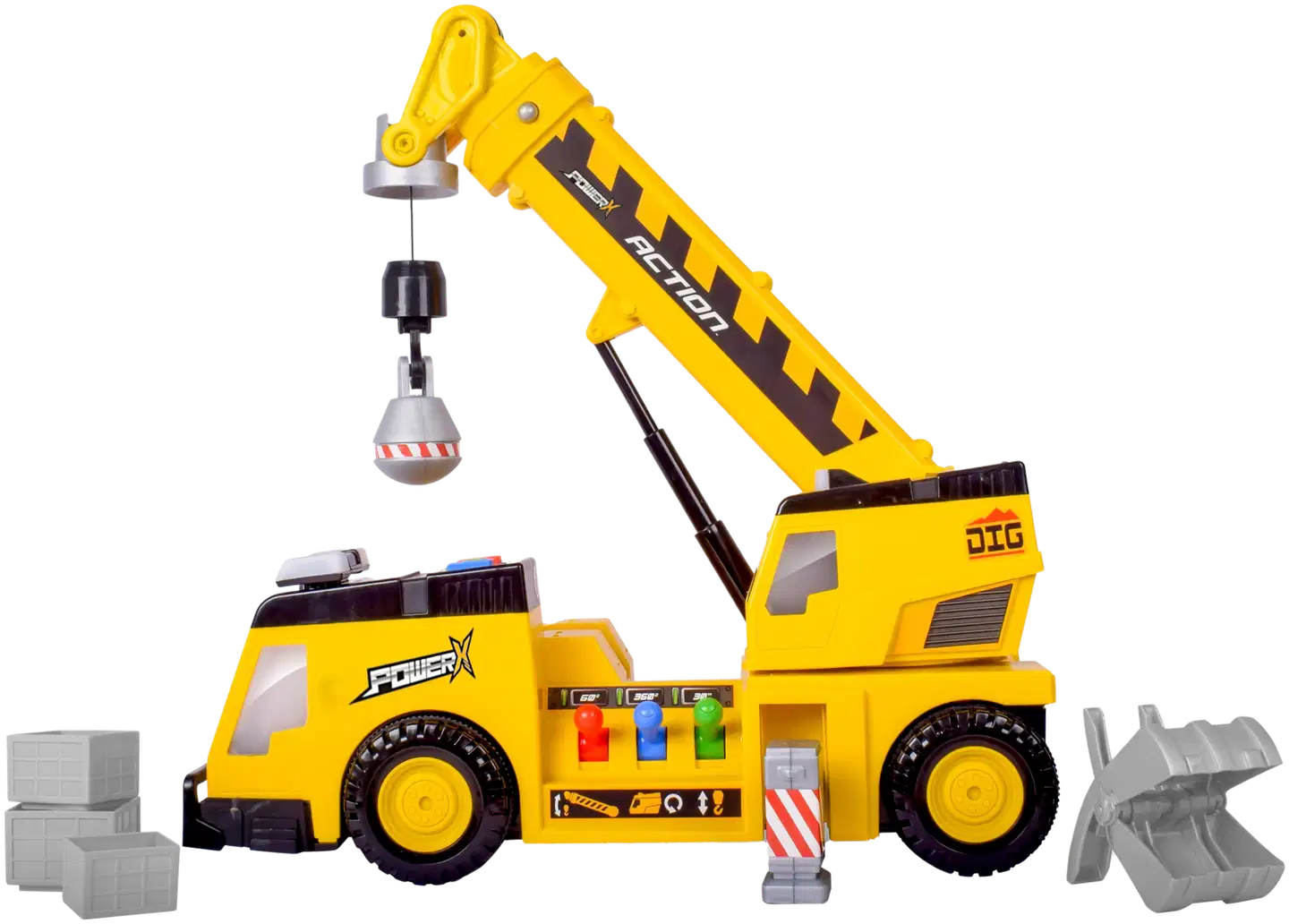 Power X Lift'N'Move sähköinen nosturiauto valoilla ja äänillä 48 cm - 4