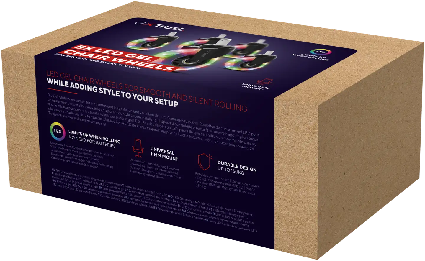 Trust Valaistut pelituolin pyörät GXT 701 LED - 5