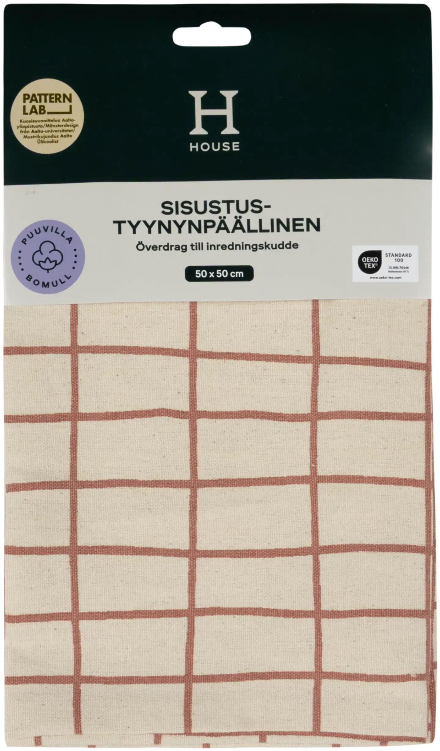 House sisustustyynynpäällinen Elonkorjuu 50 x 50 cm ruskea/luonnonvalkoinen PatternLab - 2