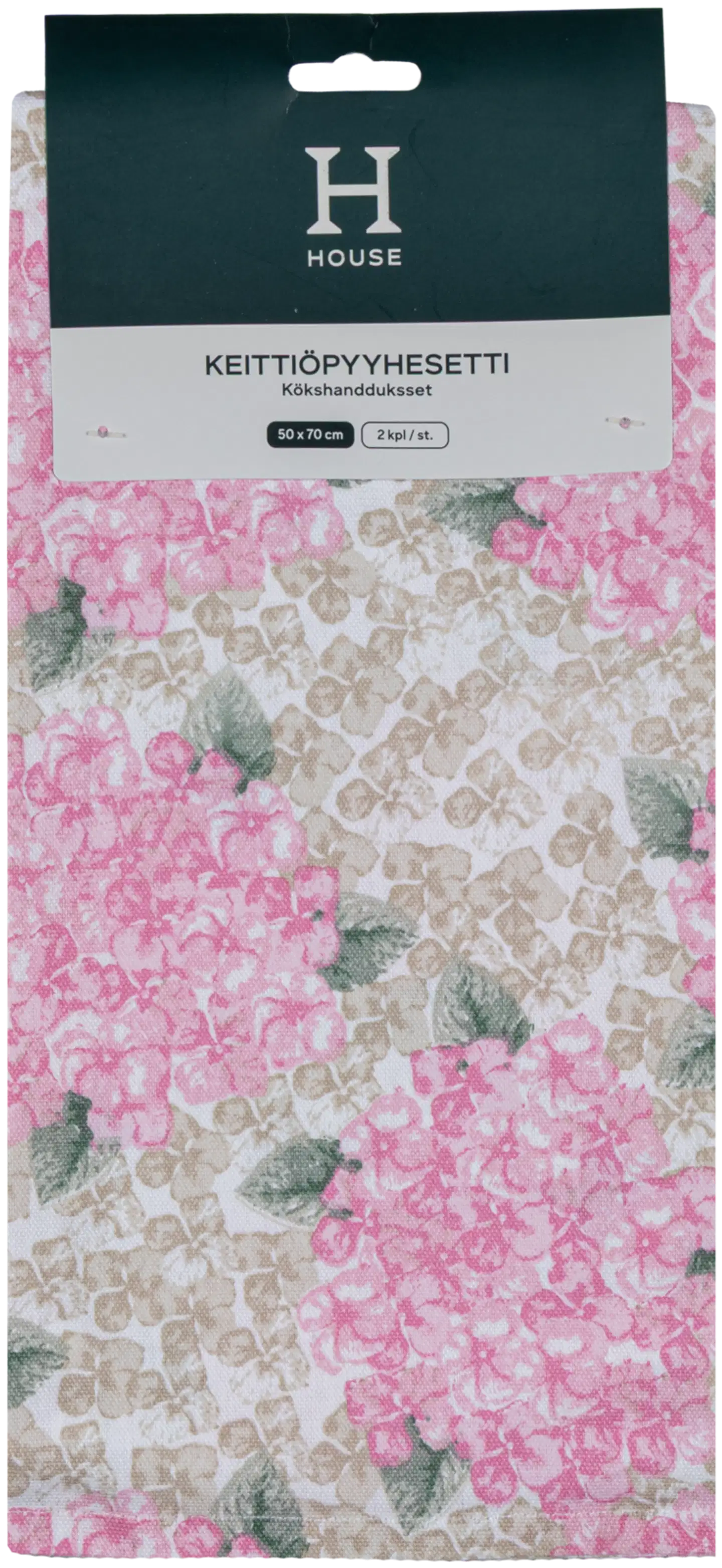 House keittiöpyyhe Hydrangea 50 x 70 cm pinkki 2 kpl - 4