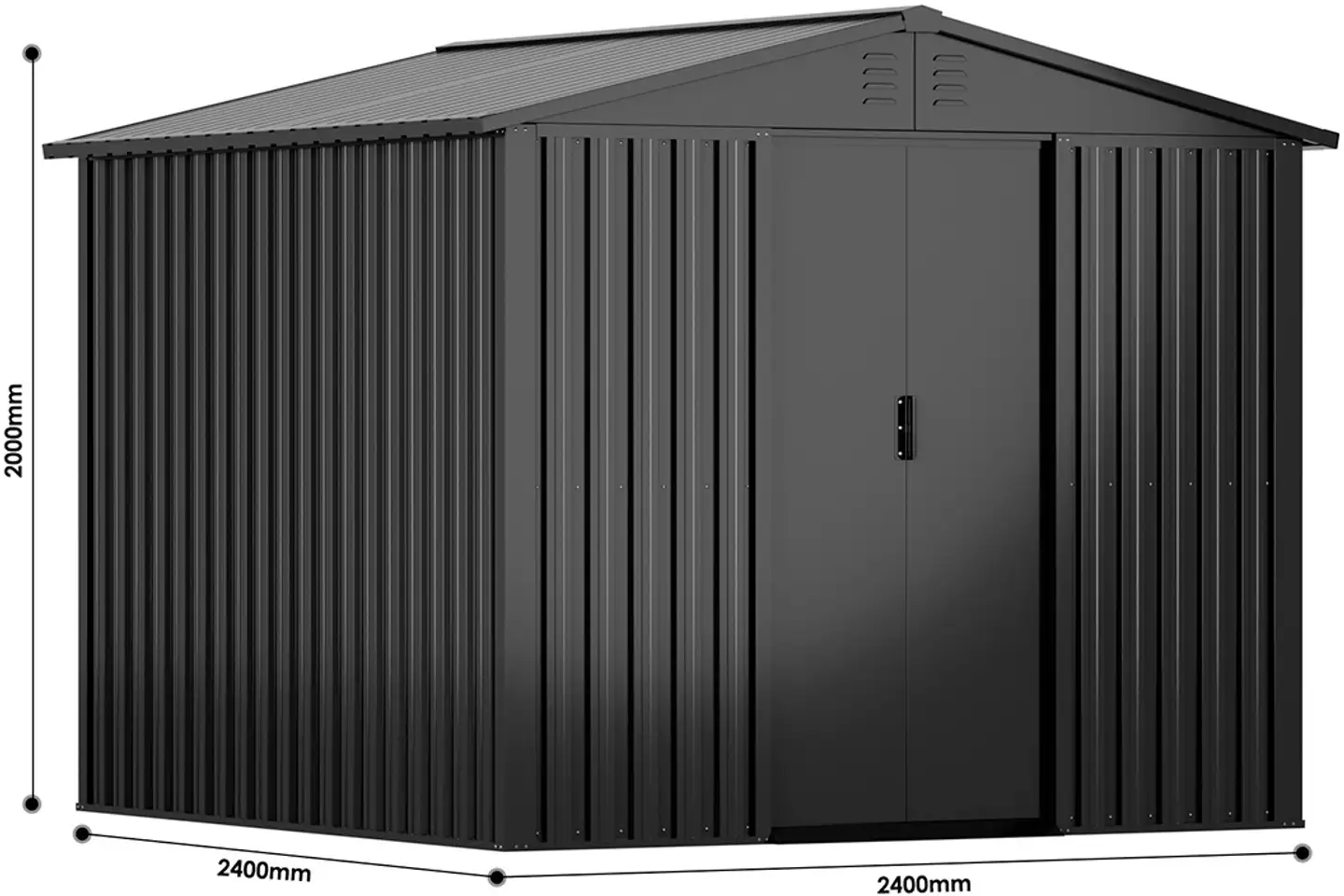 Fornorth Pihavarasto 5.8m2, musta - 3