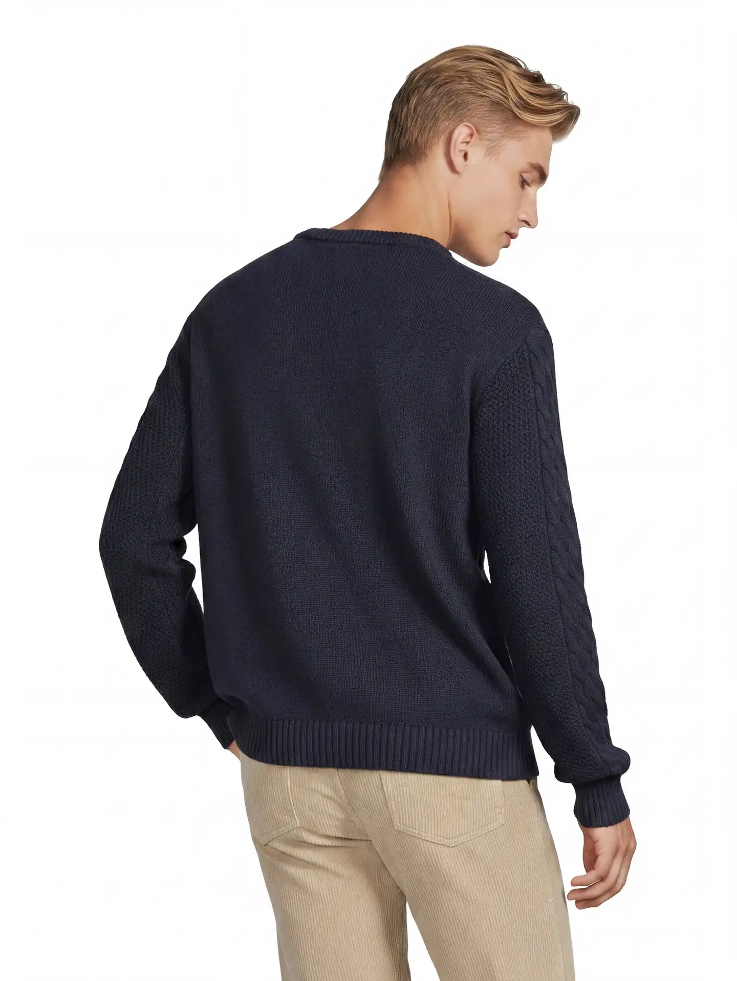 WKLY. miesten palmikkoneule 195W312661 - Navy - 3