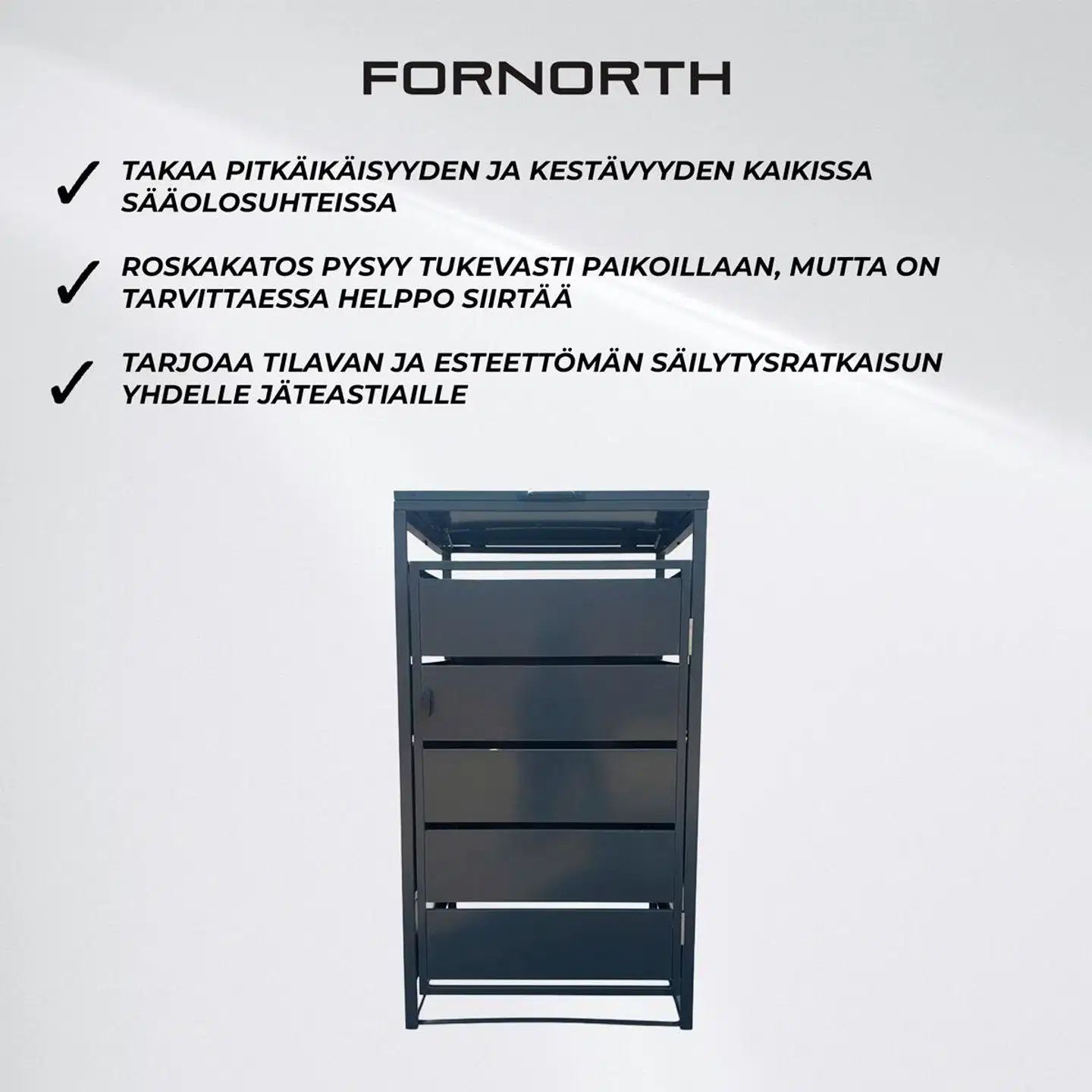 Fornorth roskakatos premium 71x82x123cm - 3