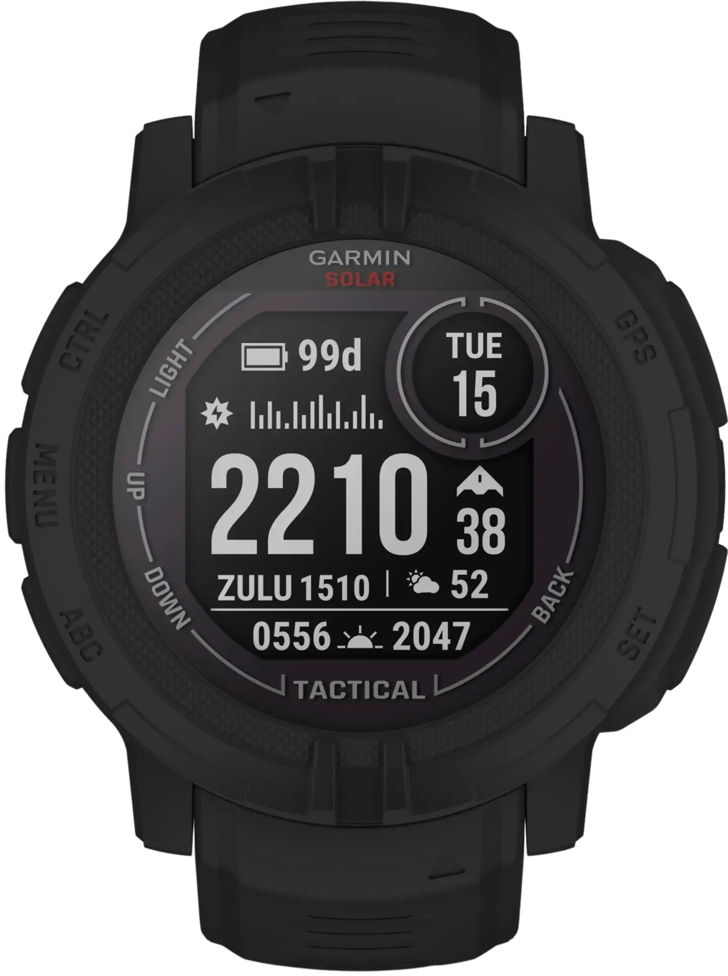 Garmin Instinct 2 solar taktinen versio multisport GPS kello, musta - 1