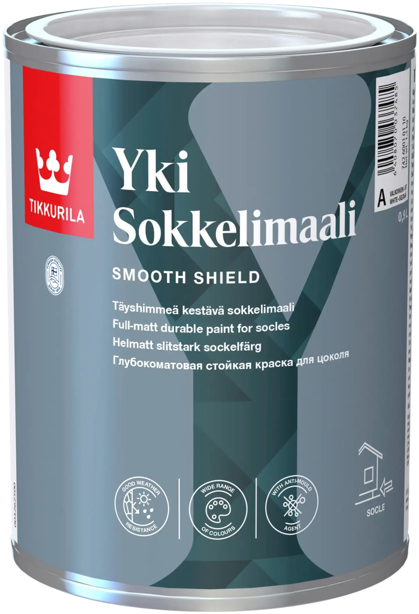 Tikkurila Yki sokkelimaali 0,9l A valkoinen sävytettävissä täyshimmeä