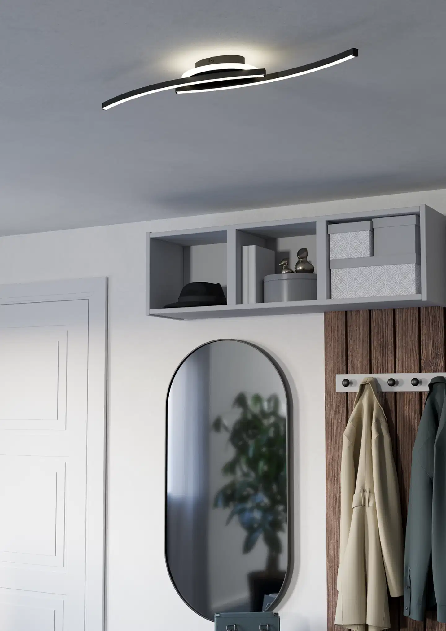 EGLO kattovalaisin Lungolago LED 12W 74x14 cm 2-os. musta/valkoinen - 9