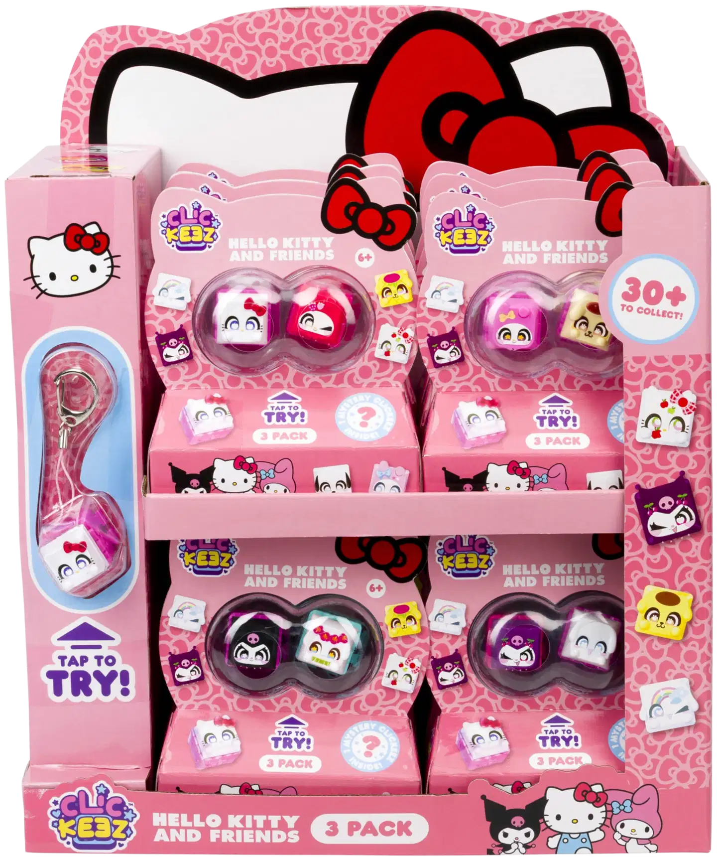 Clickeez Hello Kitty & Friends napsuteltava fidget-avaimenperä 3 hahmoa - 6