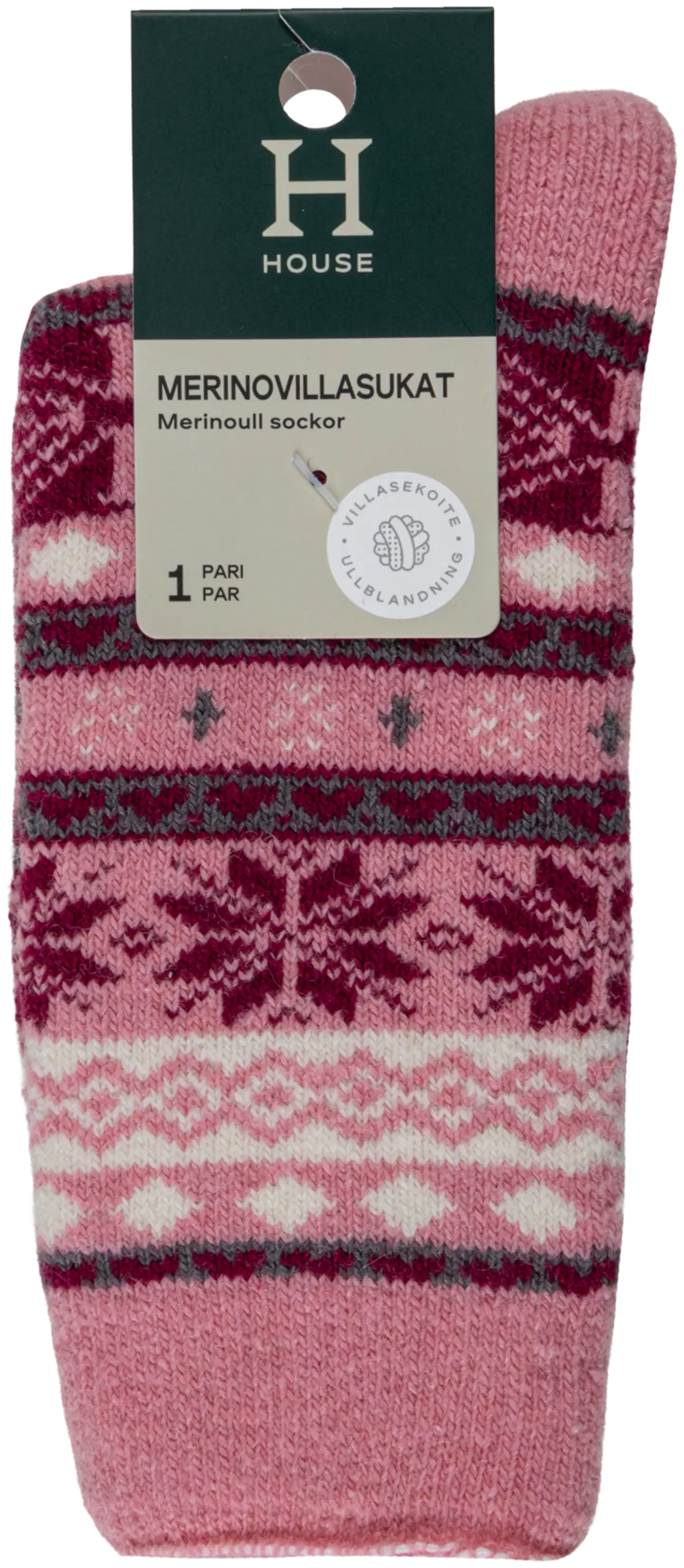House naisten merinovillasukat 214H322611 - Cashmere rose - 2