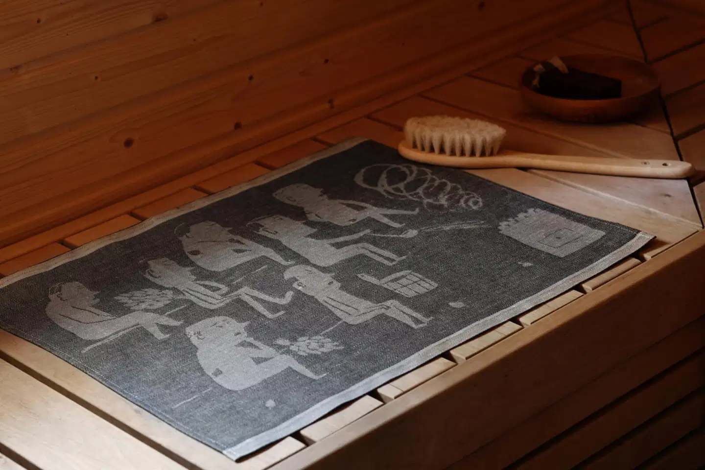 Lapuan Kankurit  Miesten sauna laudeliina 46x60 cm valko-musta - 2