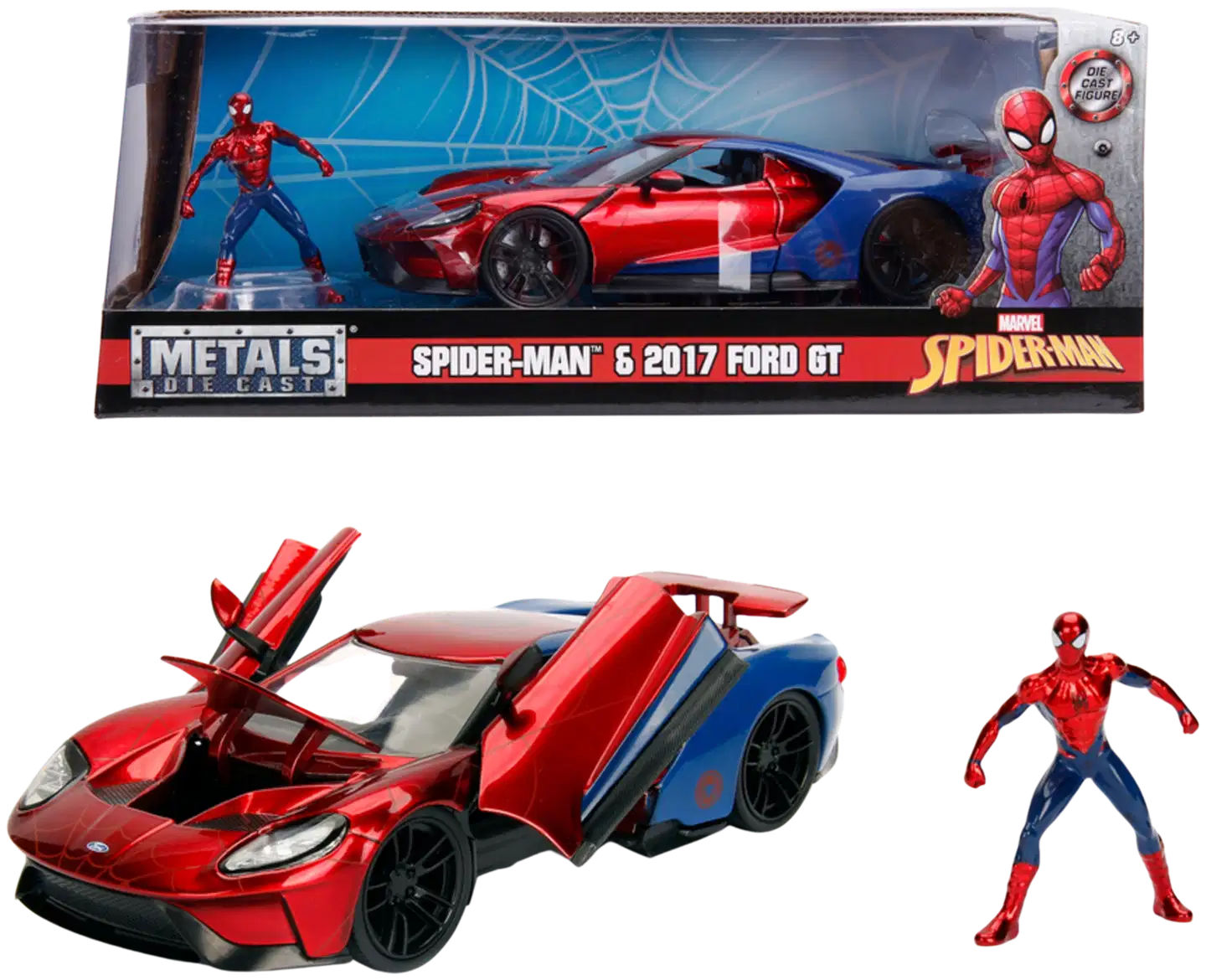 Jada Marvel Spider-Man ja 2017 Ford GT, 20 cm, 1:24, die-cast - 1