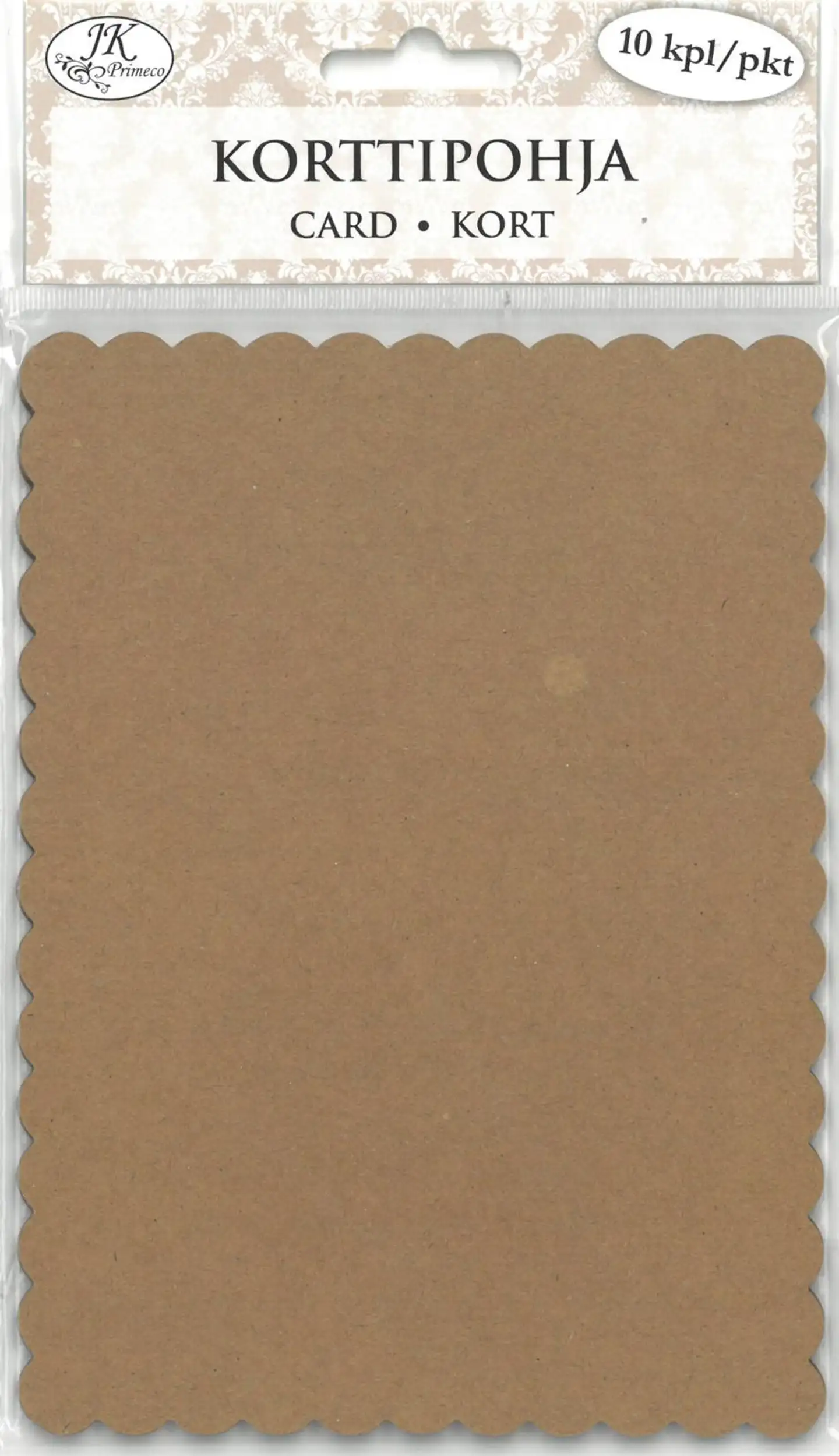 J.K. Primeco Korttipohja Aaltoreuna uusioruskea 10 kpl