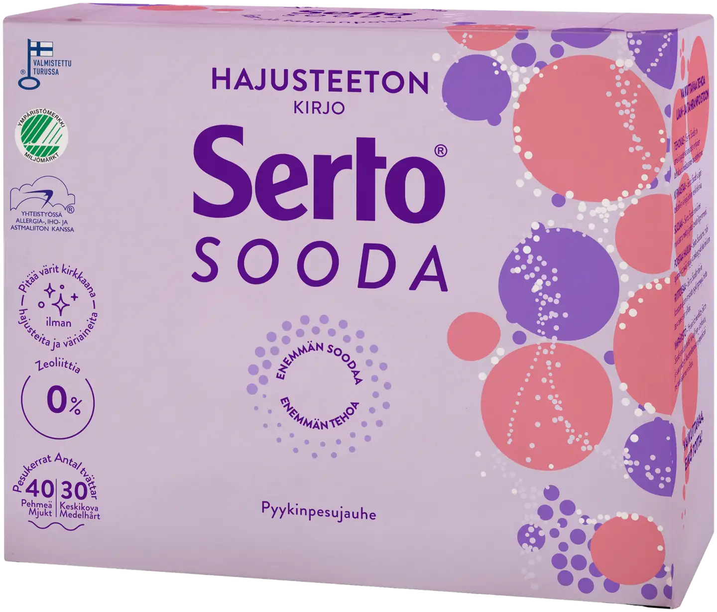 Serto Sooda Hajusteeton Kirjo pyykinpesujauhe 1,35 kg