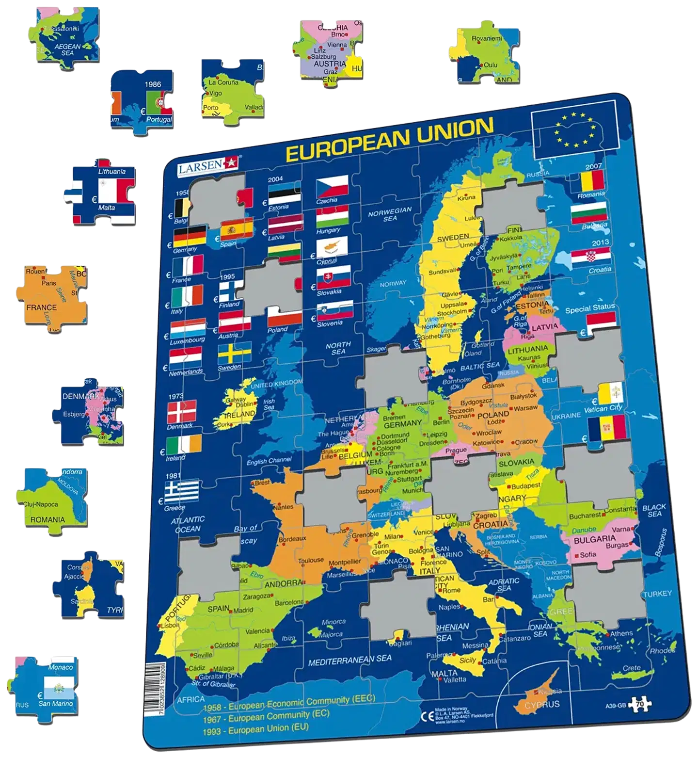 Larsen Maxi Palapeli Euroopan Unioni 70 palaa - 2