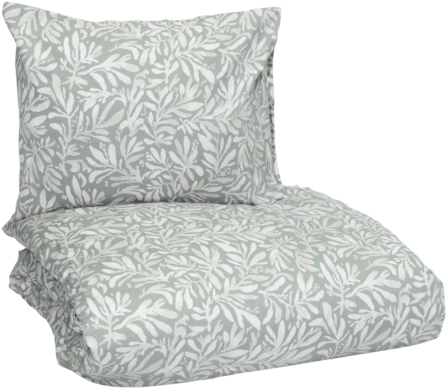 Pentik Hetki pussilakanasetti 150x210 cm + 50x60 cm lehti vihreä - 1