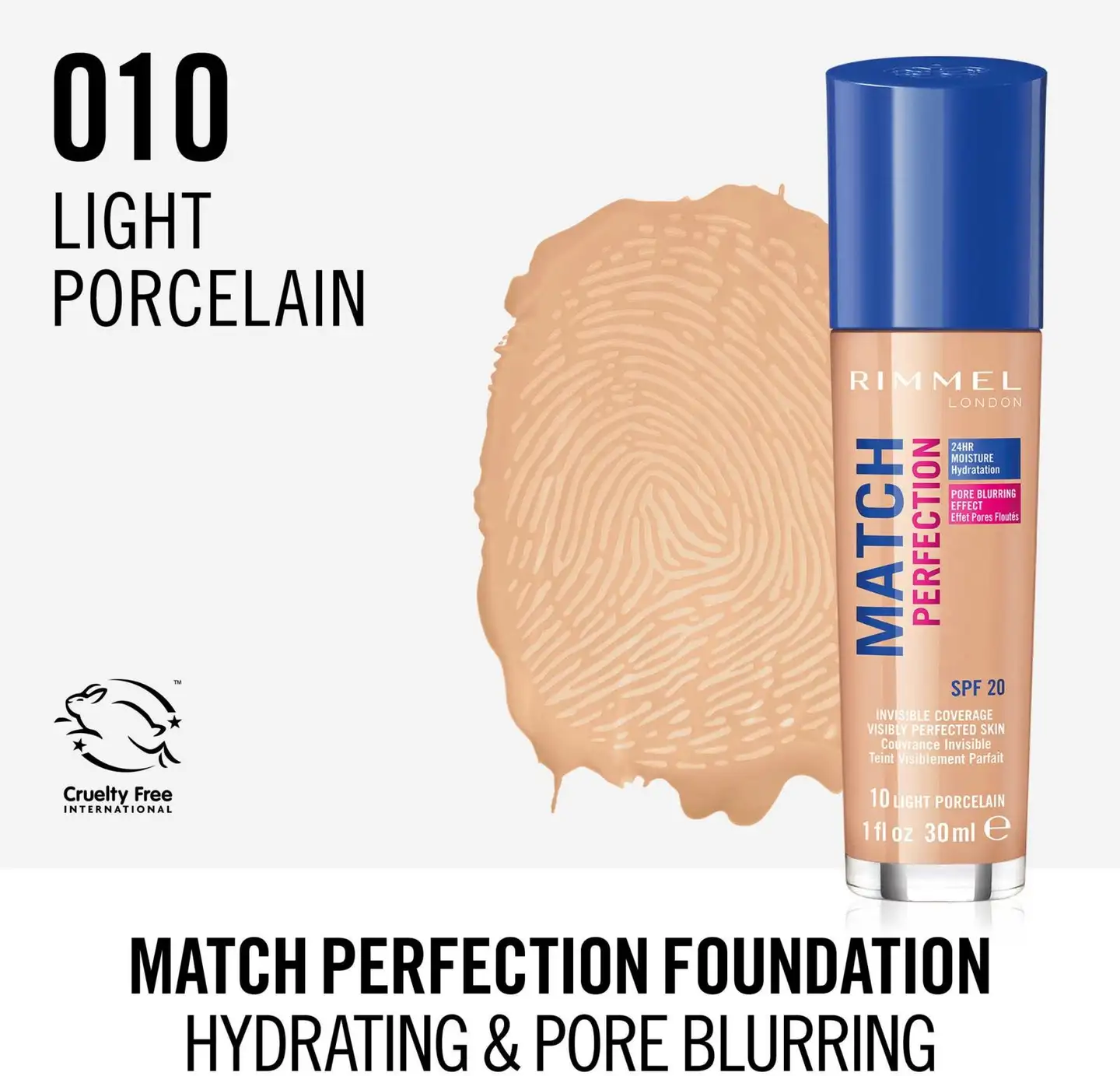 Rimmel 30ml Match Perfection Foundation SPF 20 Light Porcelain meikkivoide - 4