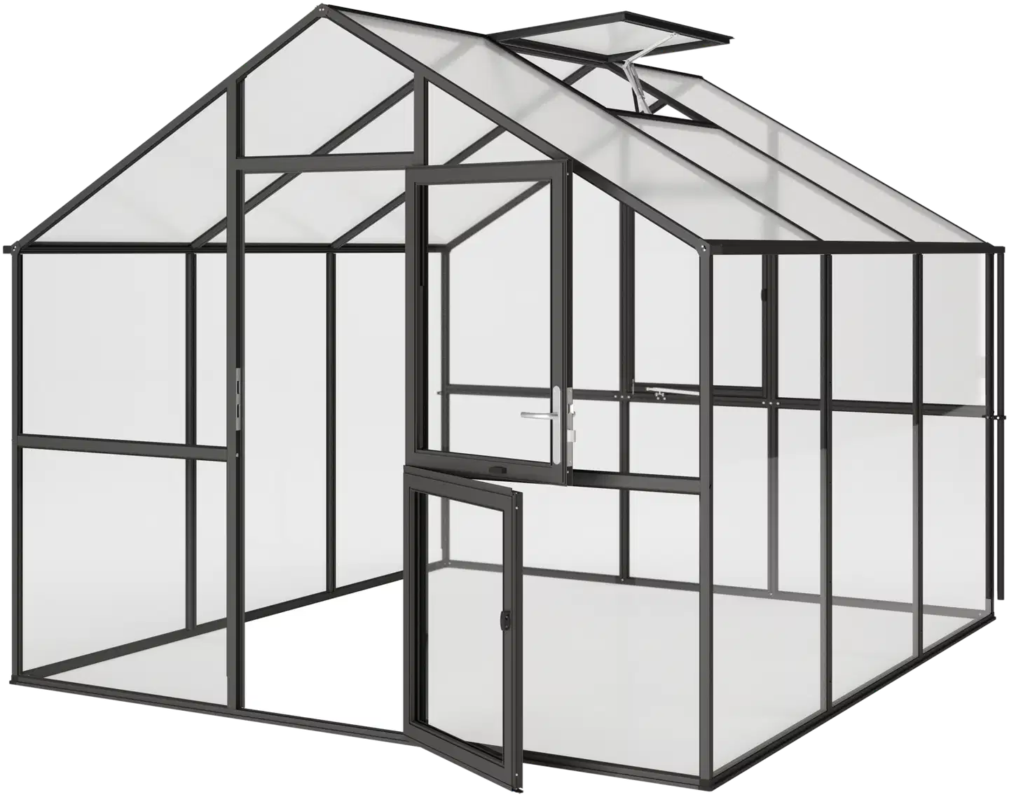Kreative Gartentechnik kasvihuone Ortasia III 9,59 m2 antrasiitinharmaa lasi - 1