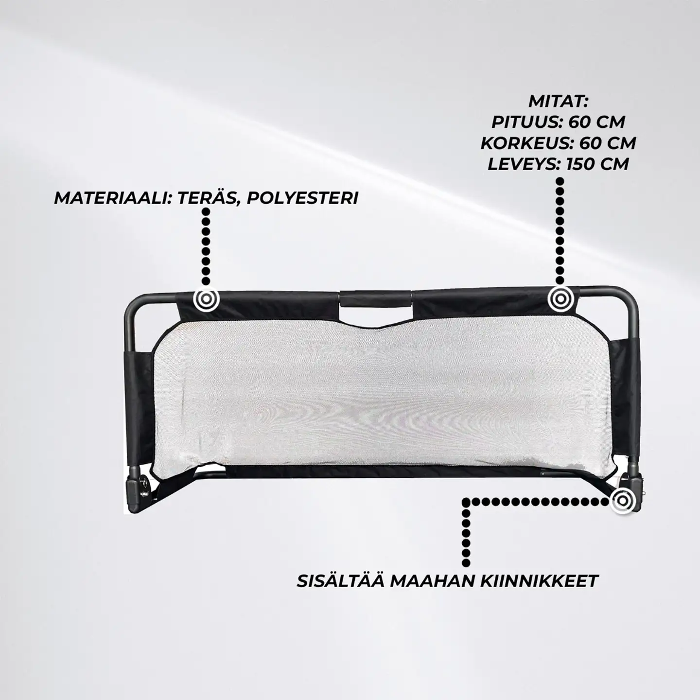 ProSport jalkapallomaali Premium 150x60x60 cm - 6