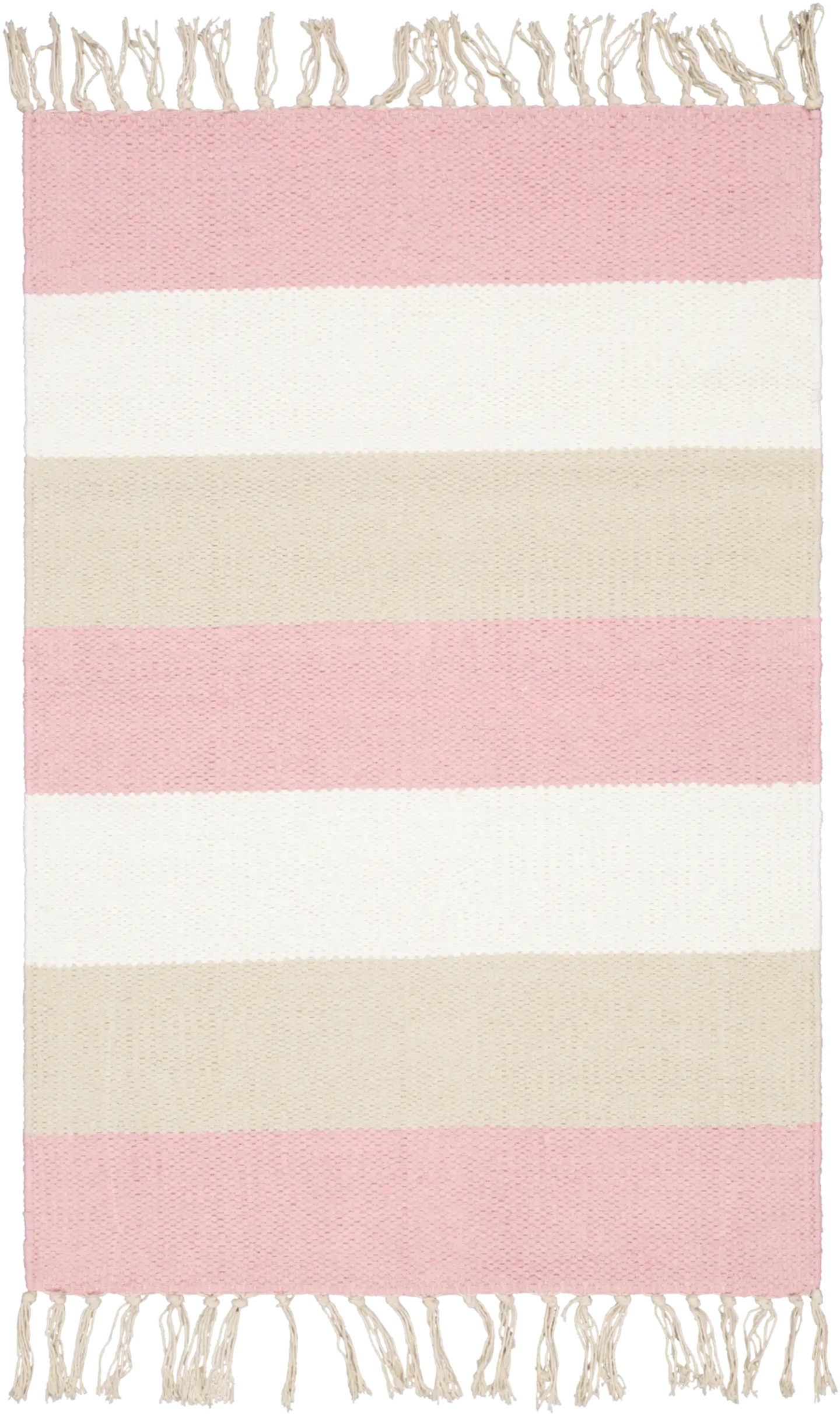 House puuvillamatto Liina 60x90 cm roosa/l.valkoinen/greige - 1