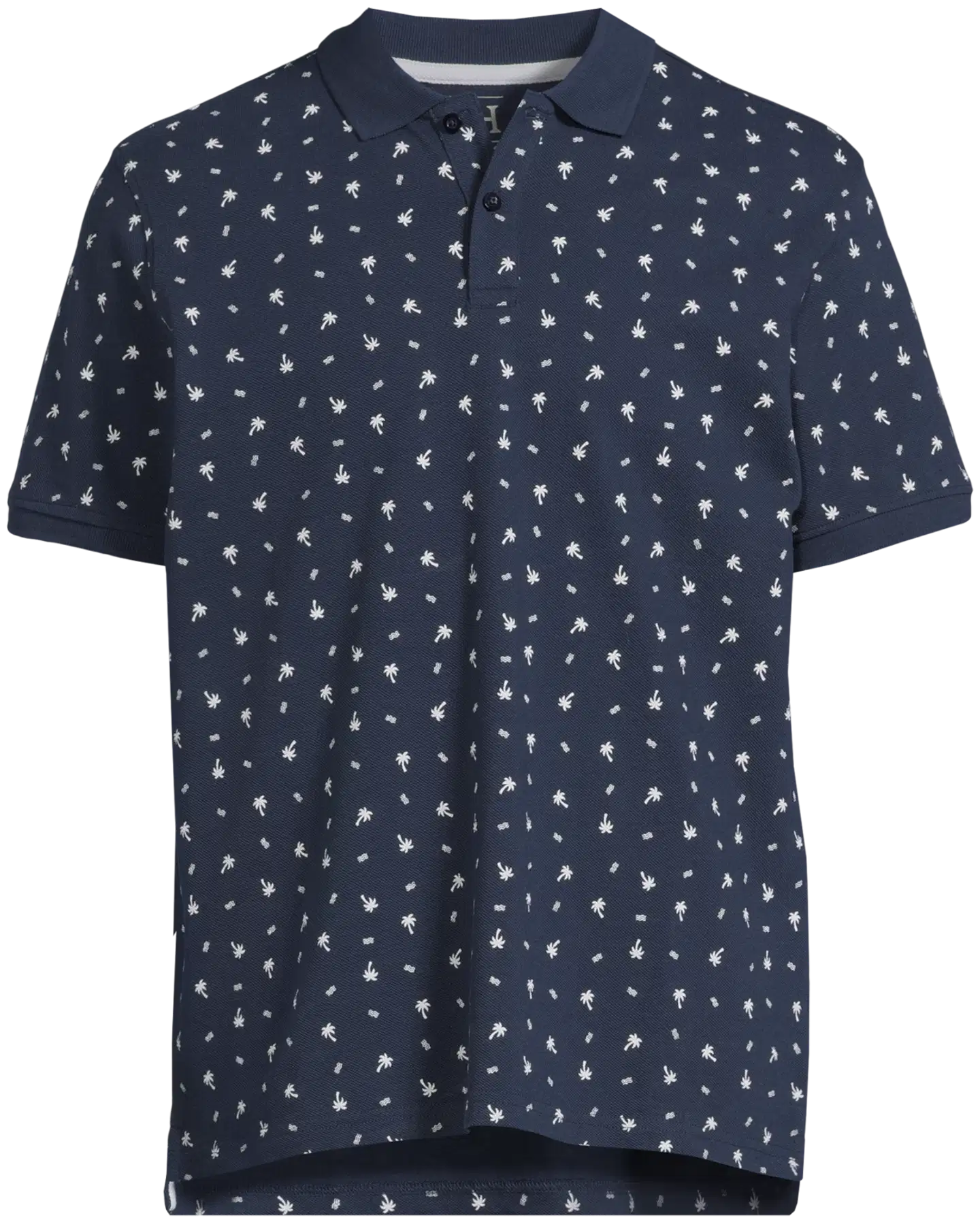 House miesten kuviollinen pikeepaita Palmu 195H152614 - Dark blue - 2