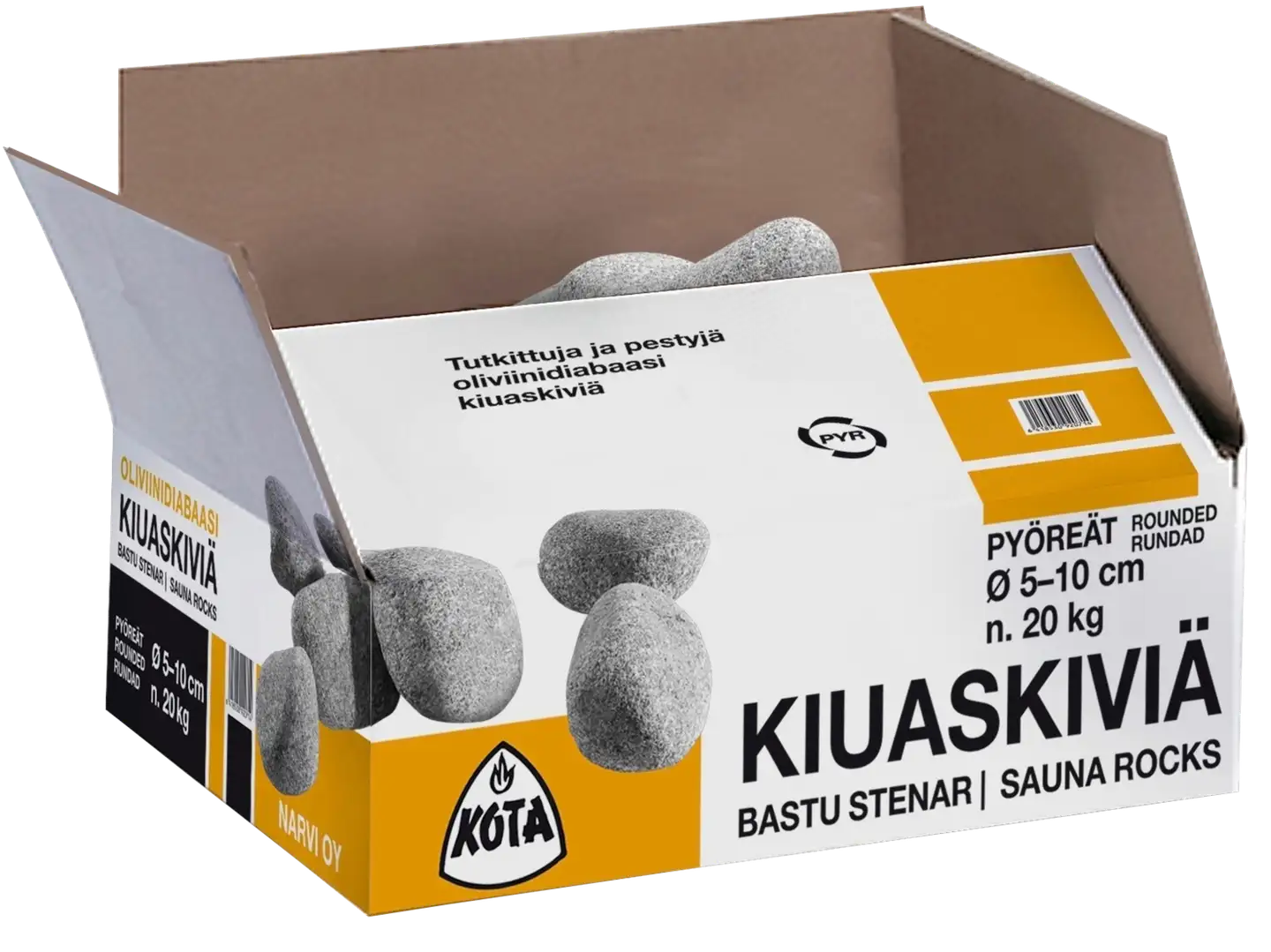 Kota kiuaskivi oliviinidiabaasi pyöristetty 5-10 cm 15 kg - 1