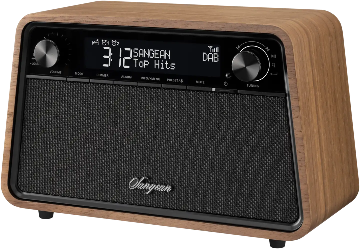 Sangean pöytäradio Bluetooth yhteydellä WR-201D, pähkinäpuu - 1