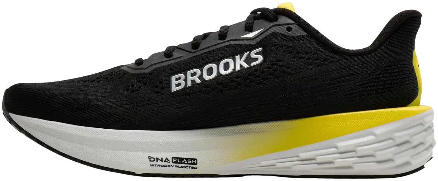 Brooks miesten juoksukengät Launch 12 - Black/Cyber Yellow/Oyster - 5