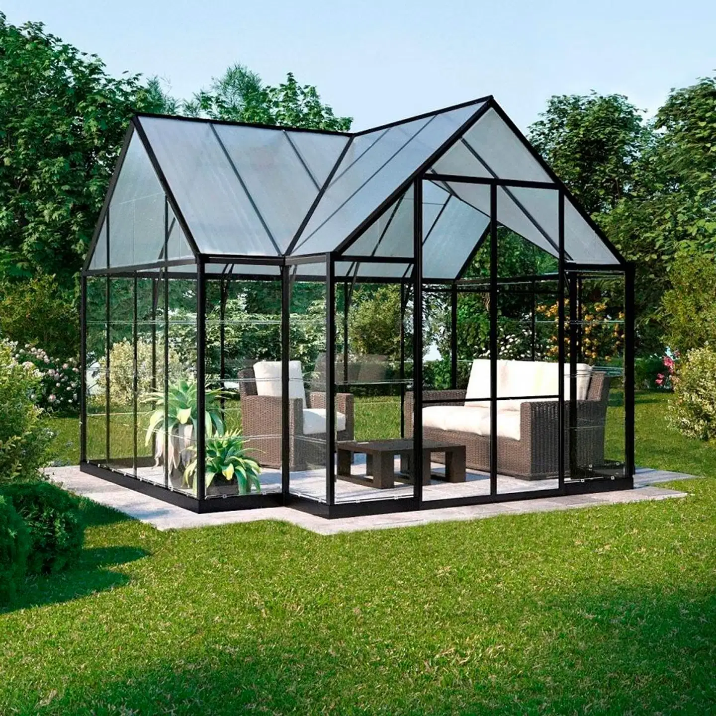Lykke kasvihuone t-muotoinen musta 10,2 m2 - 5