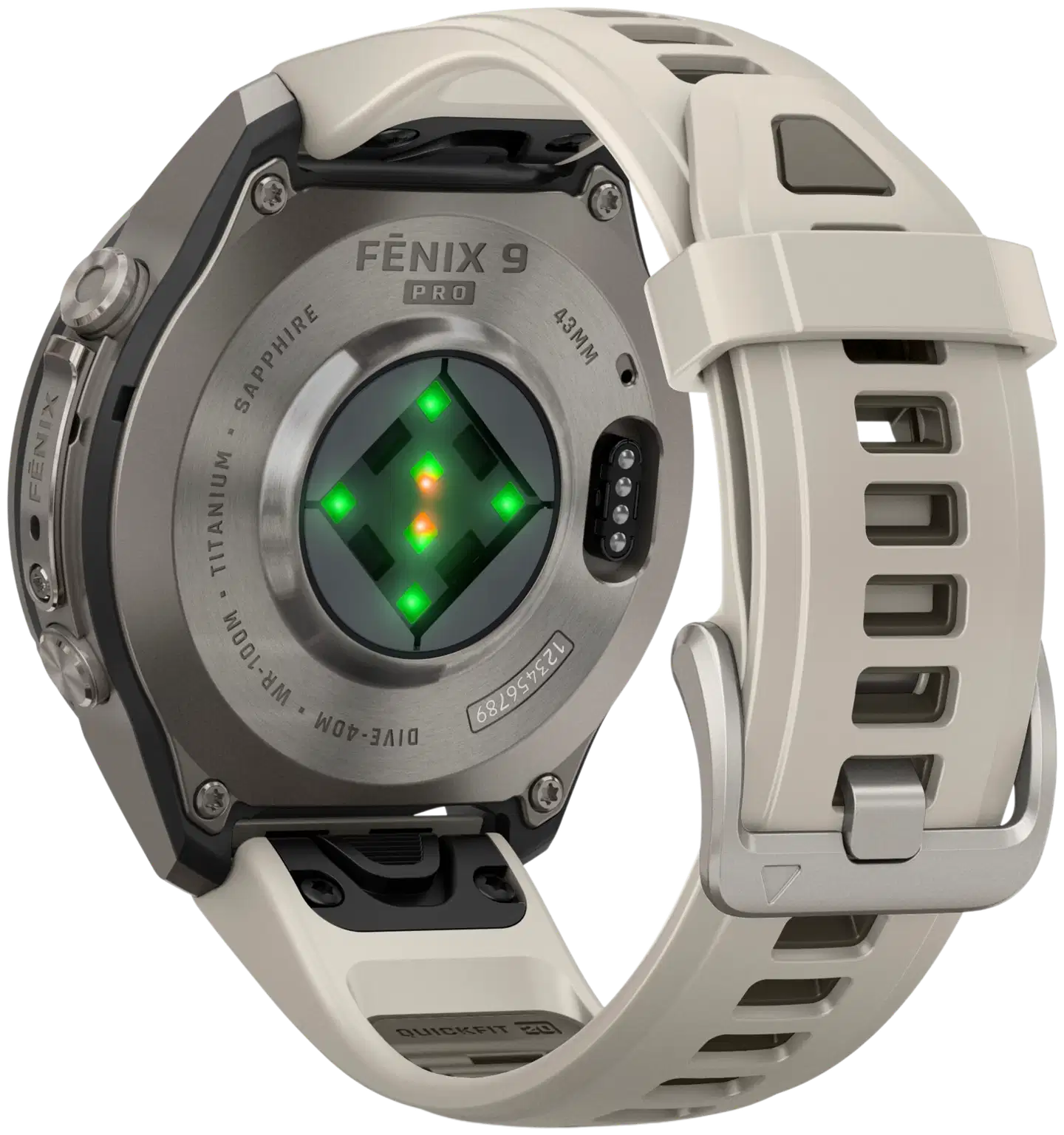 Garmin Fenix 9 Pro 43 mm titaani, harmaa ja tumma hiekanvärinen urheilukello - 8