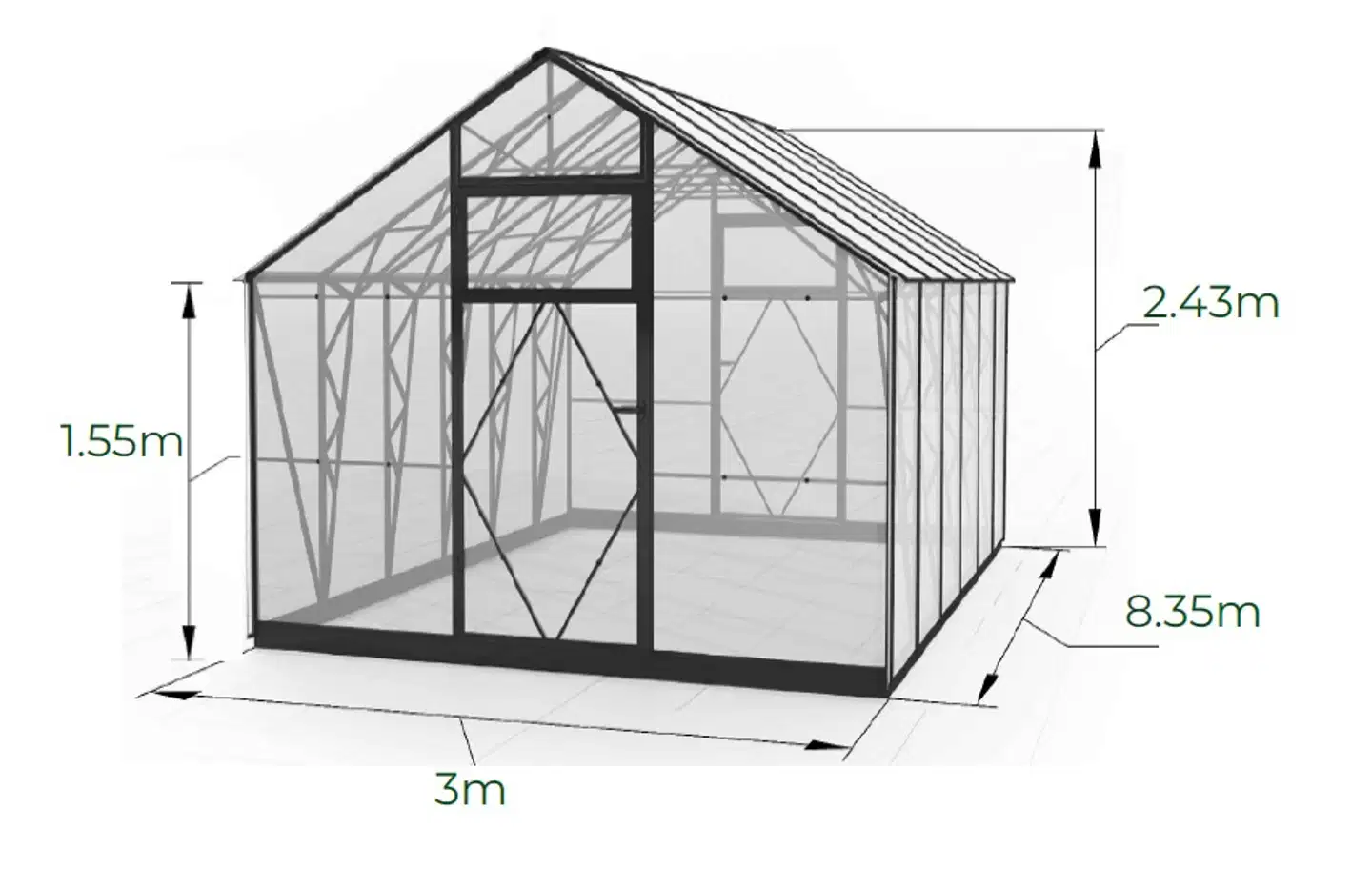 Ecoslider kasvihuone 3.0 X 8.35 - 4