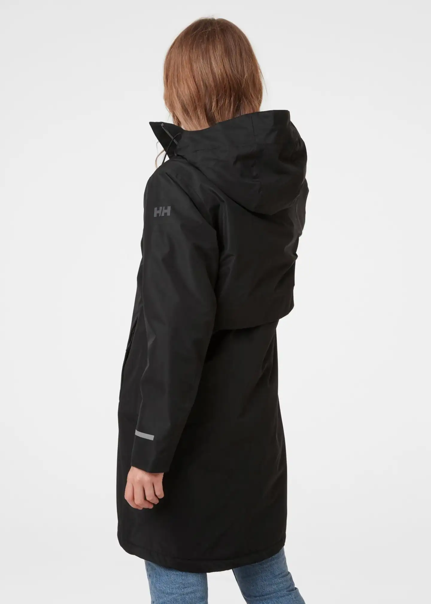 Helly Hansen naisten pitkä kevytvanutakki Aspire Rain 53517 - BLACK - 4