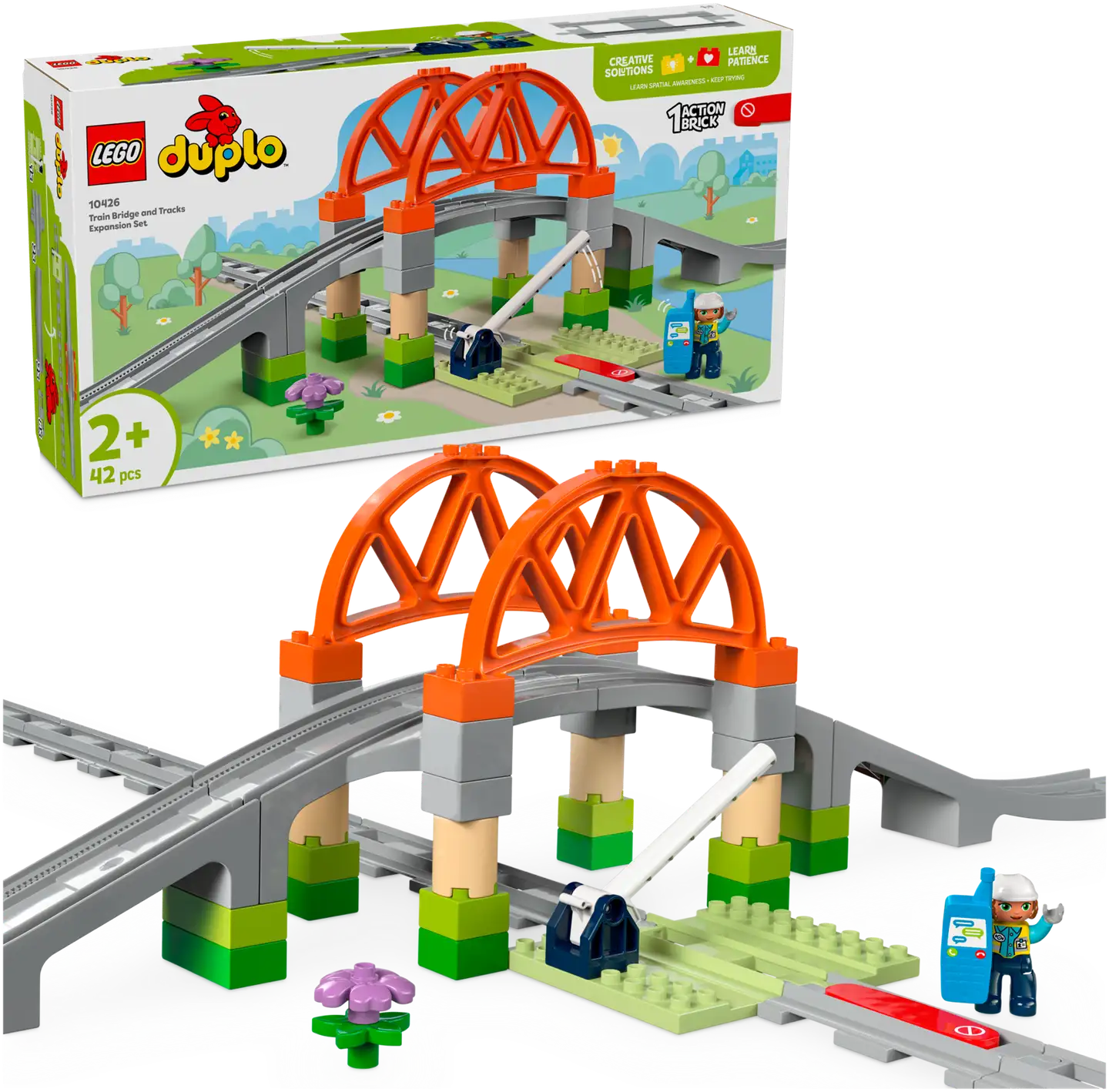 LEGO® DUPLO Town 10426 Silta ja raiteet ‑laajennussarja - 1