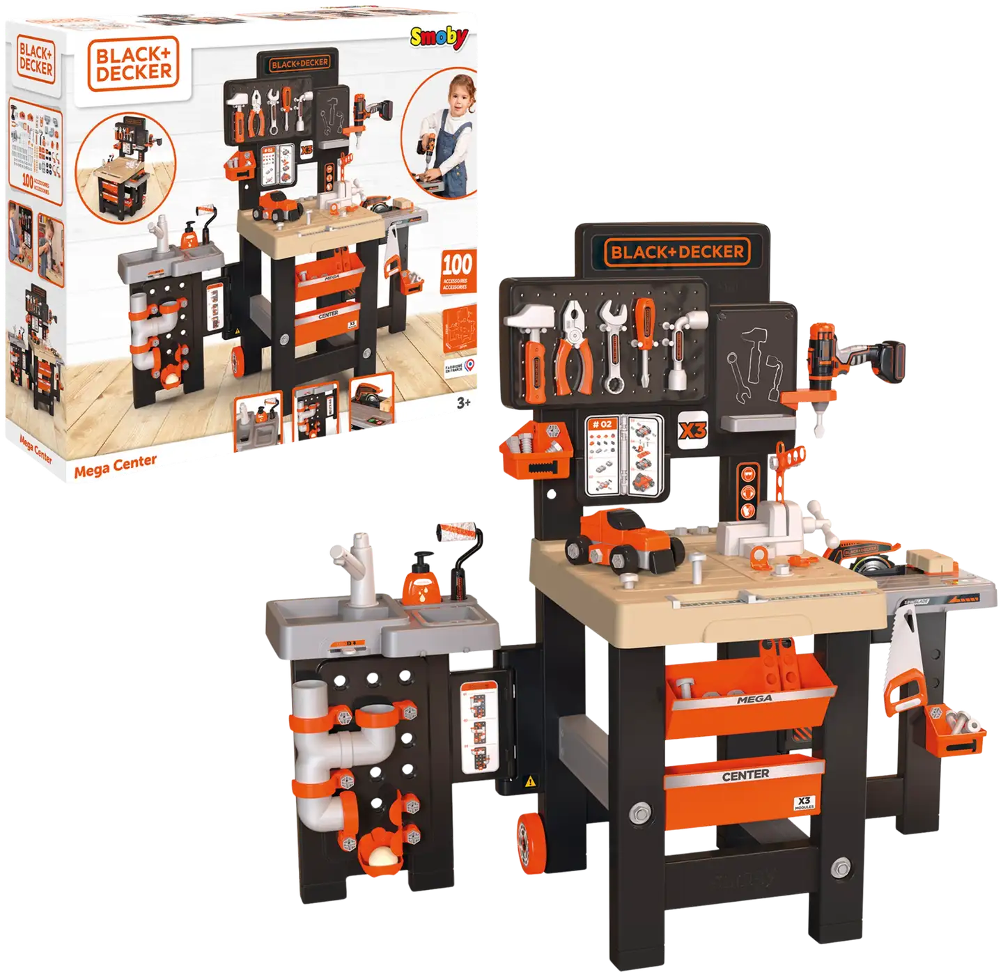Smoby - Black + Decker Mega Center -työkalupenkki - 1