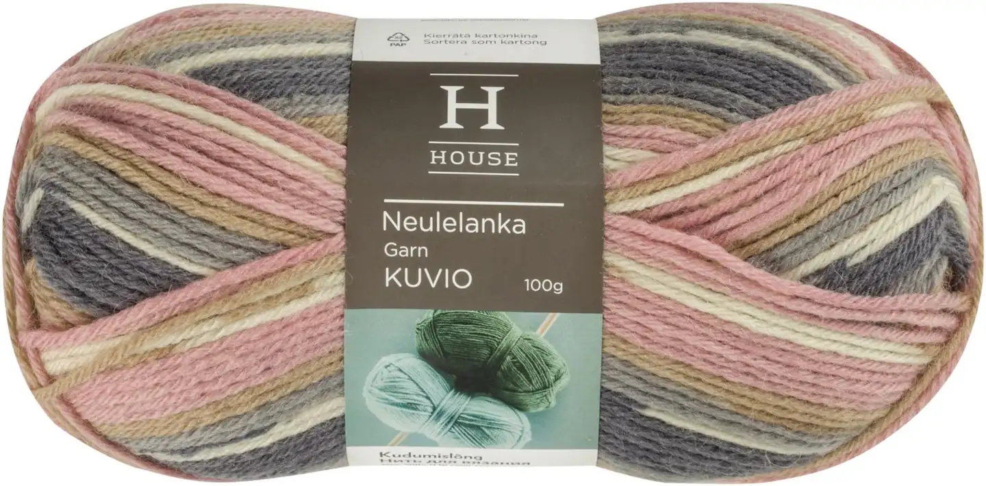 House lanka Kuvio 100g - Rosa/grey - 1