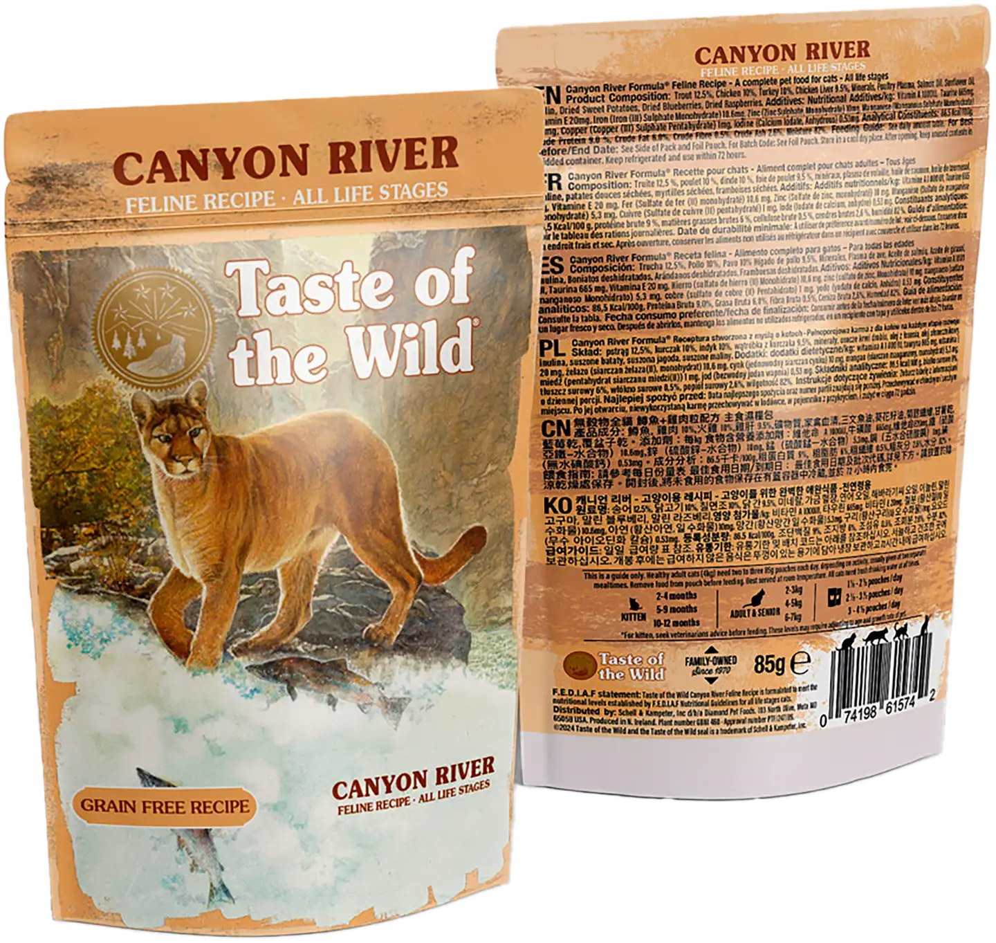 Taste of the wild canyon river cat chunks in gravy pouch 85g - 2