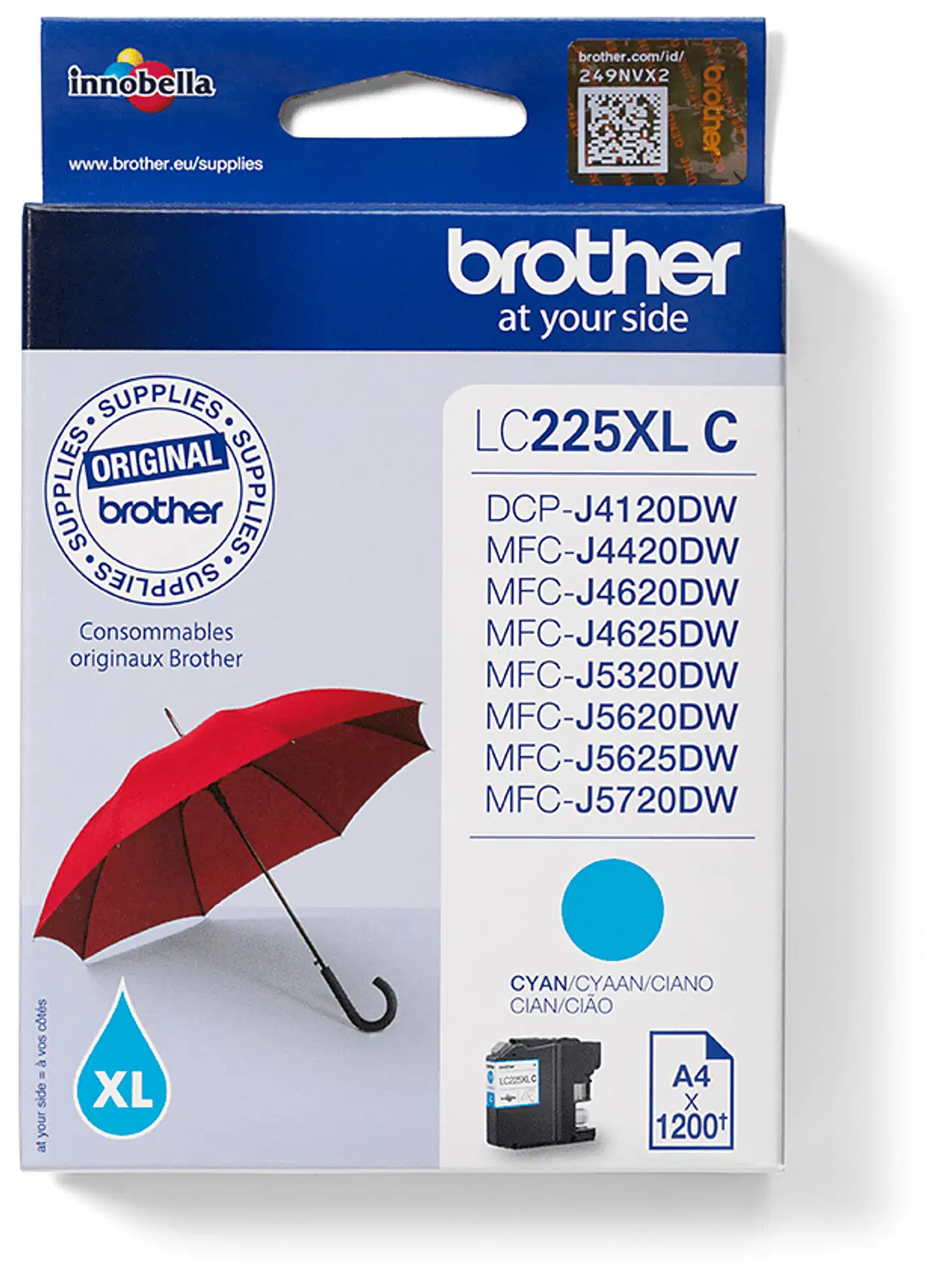 Brother mustepatruuna LC-225 sininen - 1