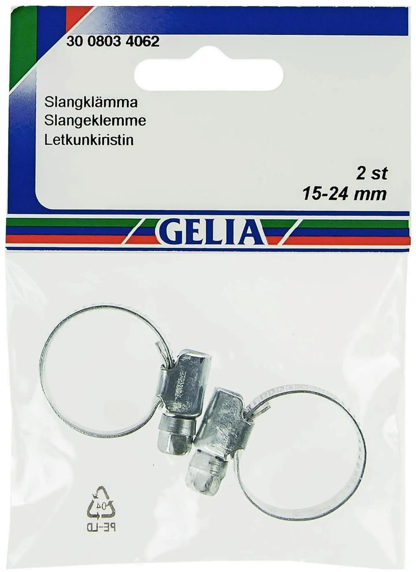 Gelia letkunkiristin galvanoitu 15-24mm/12mm 2kpl