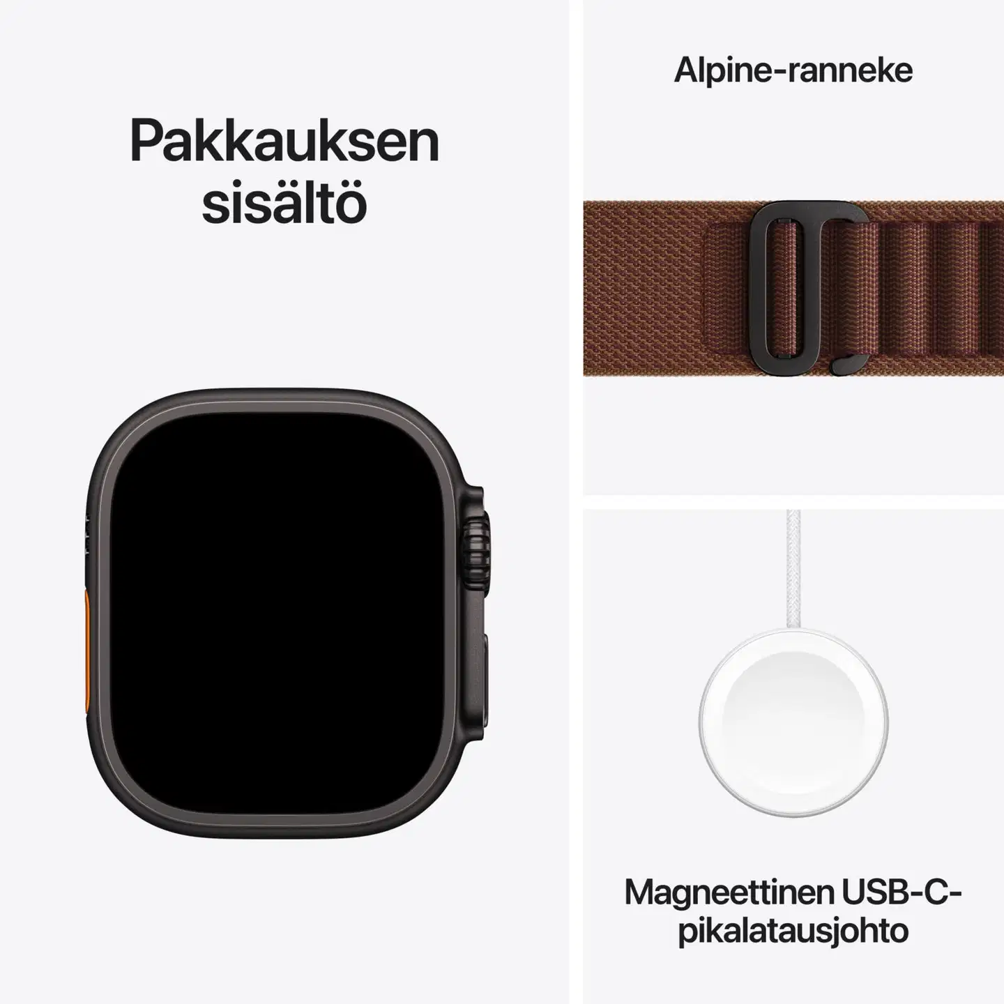 Apple Watch Ultra 4 GPS + Cellular 49 mm:n musta titaanikuori ja viininpunainen Alpine Loop -ranneke - M - MJC14KS/A - 4
