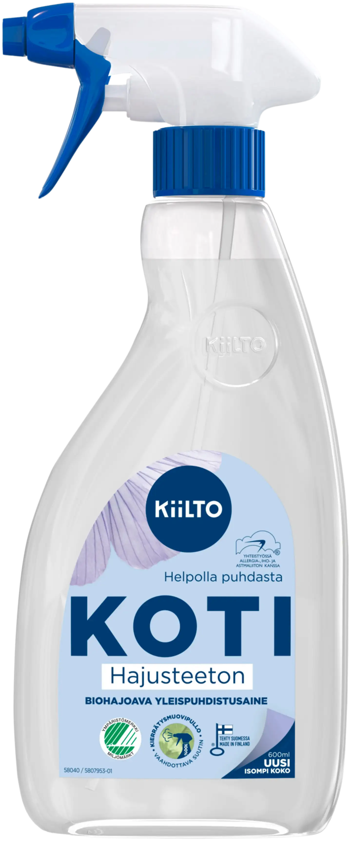 Kiilto Koti biohajoava yleispuhdistussuihke Hajusteeton 600 ml